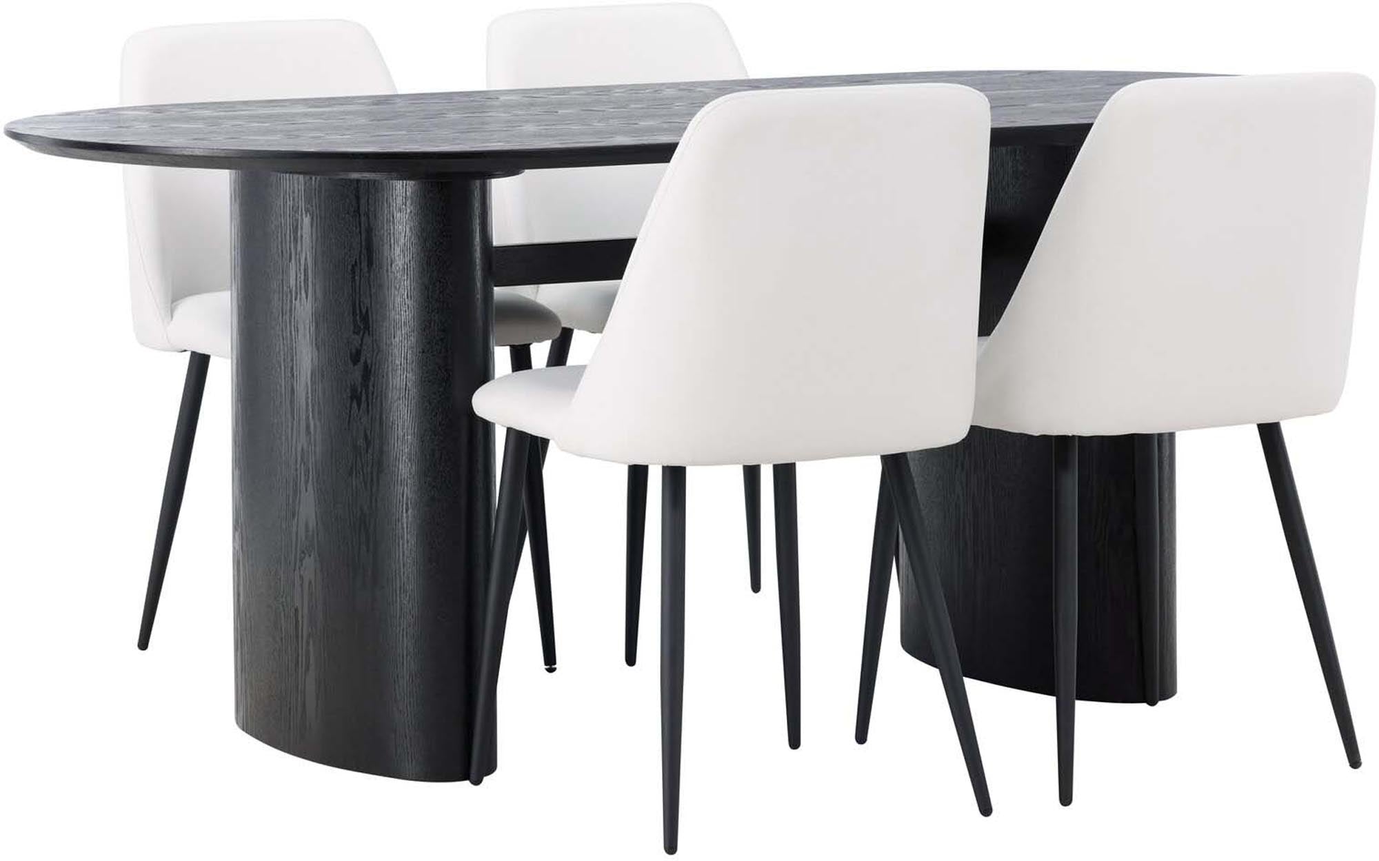 Isolde Esszimmerset + Night 180cm/4St.: Stilvolles Esszimmerset mit ovalem Tisch und ergonomischen Stühlen, ideal für unvergessliche gemeinsame Momente.