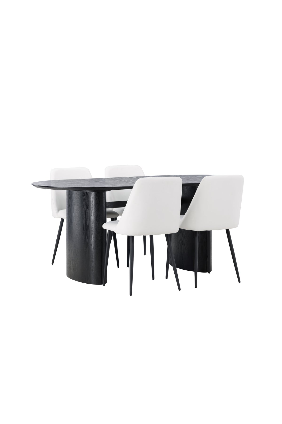 Isolde Esszimmerset + Night 180cm/4St. in Schwarz-Weiss präsentiert im Onlineshop von KAQTU Design AG. Esszimmerset ist von Venture Home