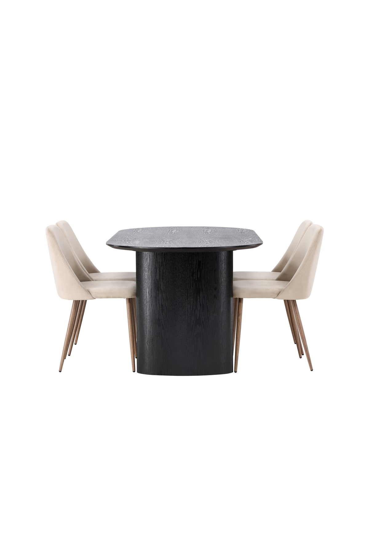 Isolde Esszimmerset + Night 180cm/4St. in Braun, Walnuss präsentiert im Onlineshop von KAQTU Design AG. Esszimmerset ist von Venture Home