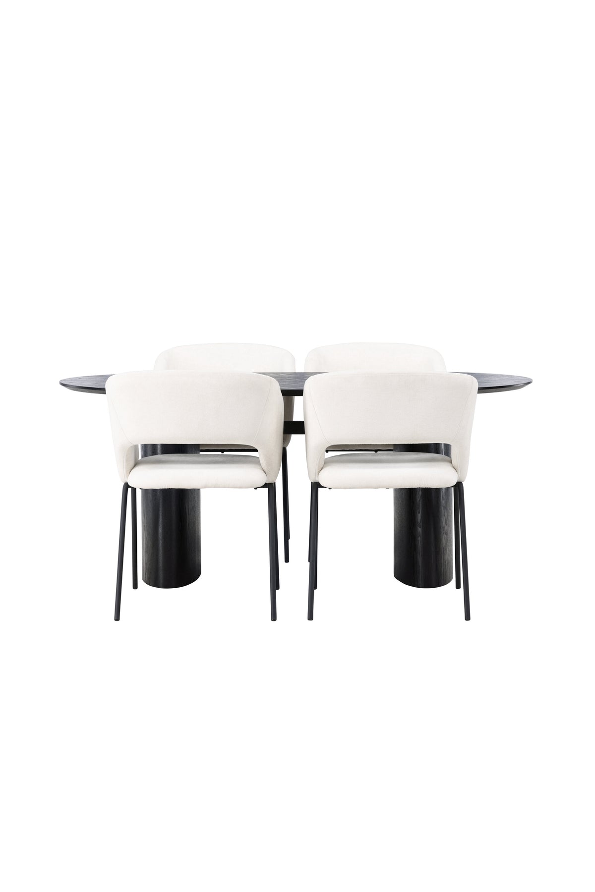Isolde Esszimmerset + Day 180cm/4St. in Schwarz / gebrochenes Weiss präsentiert im Onlineshop von KAQTU Design AG. Esszimmerset ist von Venture Home