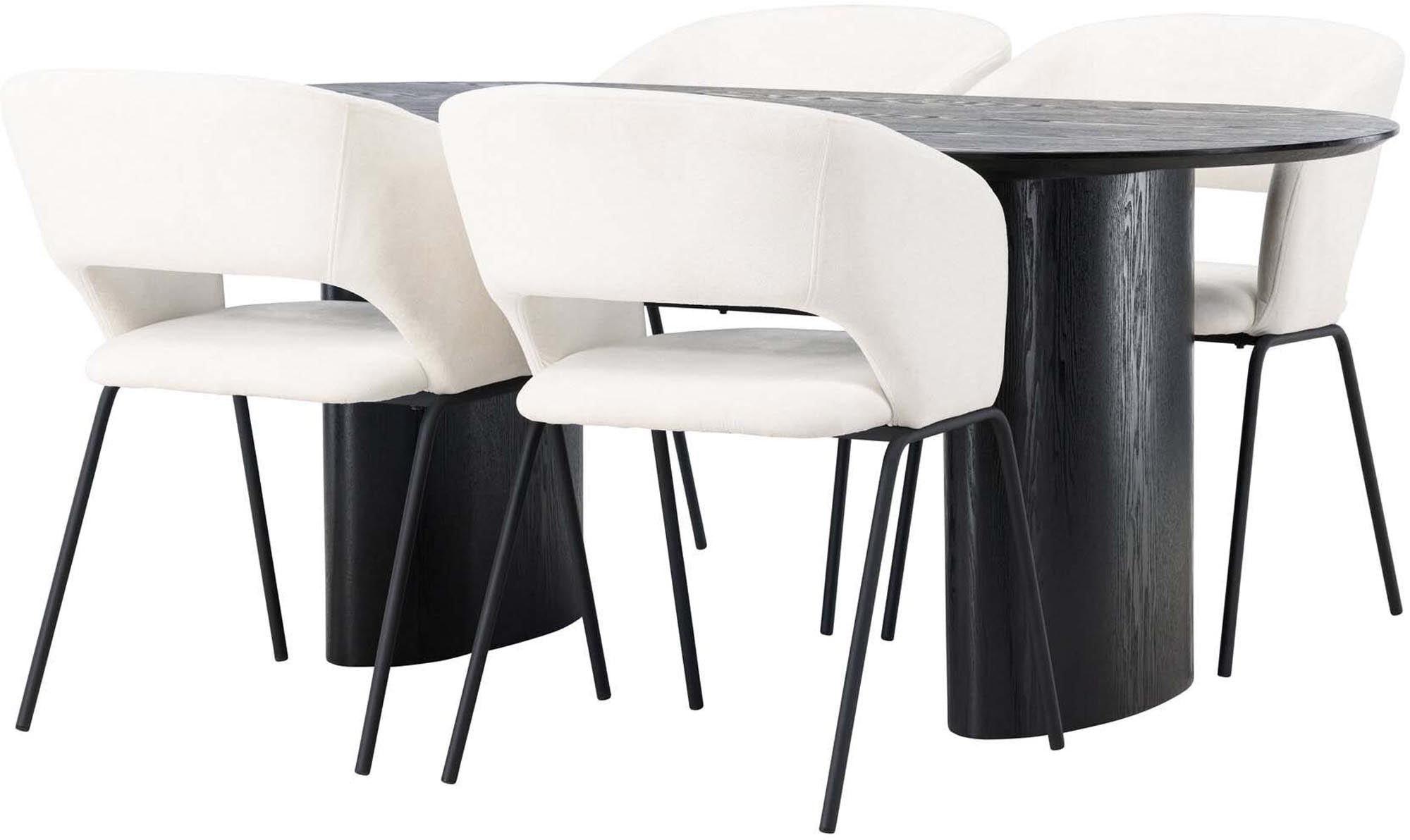 Isolde Esszimmerset + Day: Stilvolles skandinavisches Design, ideal für gesellige Abende. Robuste Materialien und großzügiger Platz für alle.