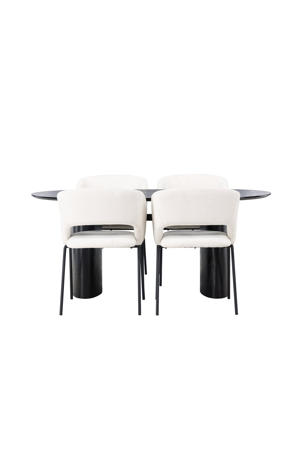 Isolde Esszimmerset + Day 180cm/4St. in Schwarz / gebrochenes Weiss präsentiert im Onlineshop von KAQTU Design AG. Esszimmerset ist von Venture Home