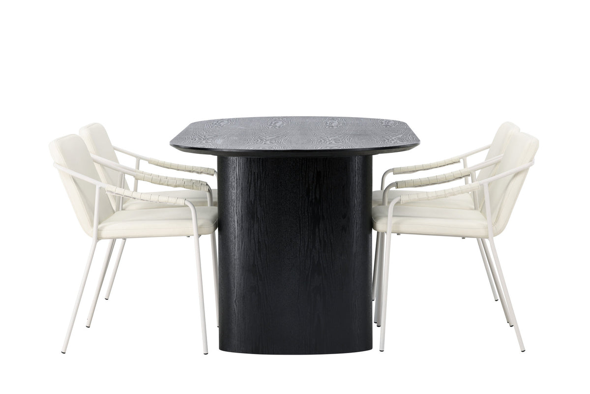 Isolde Esszimmerset + Tvist 180cm/4St. in Beige präsentiert im Onlineshop von KAQTU Design AG. Esszimmerset ist von Venture Home