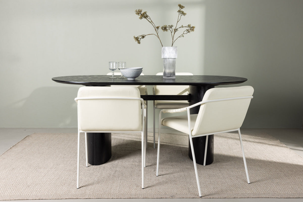 Isolde Esszimmerset + Tvist 180cm/4St. in Beige präsentiert im Onlineshop von KAQTU Design AG. Esszimmerset ist von Venture Home