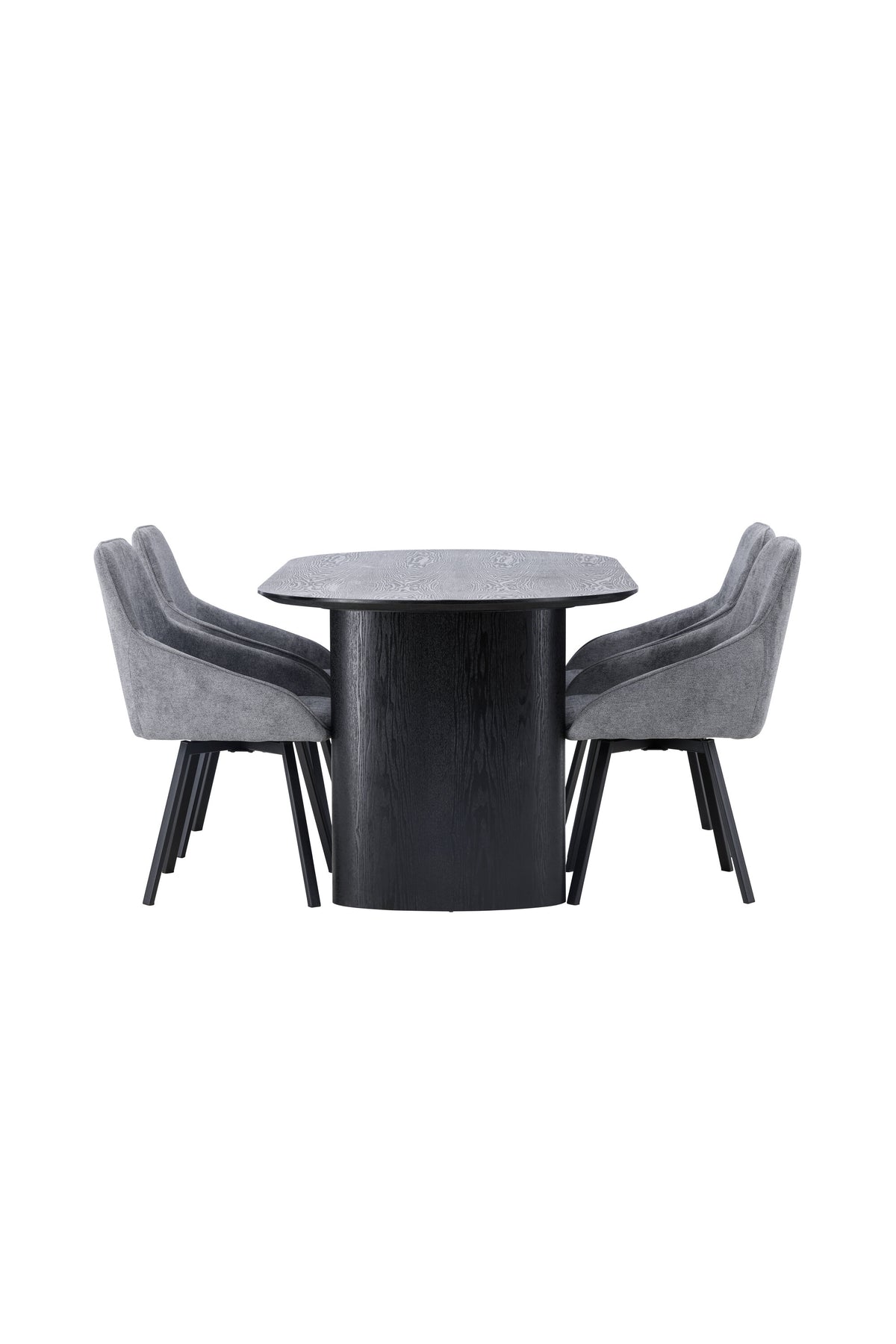Isolde Esstischset + Rosie 180cm/4Stk. in Schwarzgrau präsentiert im Onlineshop von KAQTU Design AG. Esszimmerset ist von Venture Home