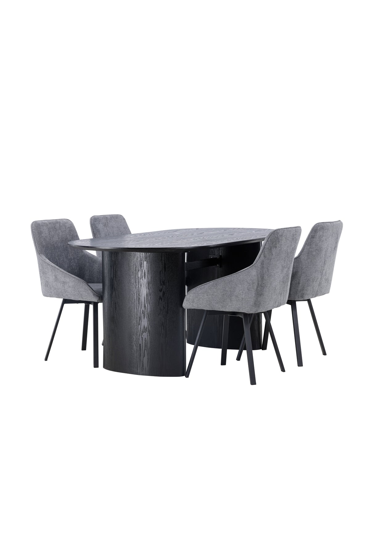 Isolde Esstischset + Rosie 180cm/4Stk. in Schwarzgrau präsentiert im Onlineshop von KAQTU Design AG. Esszimmerset ist von Venture Home