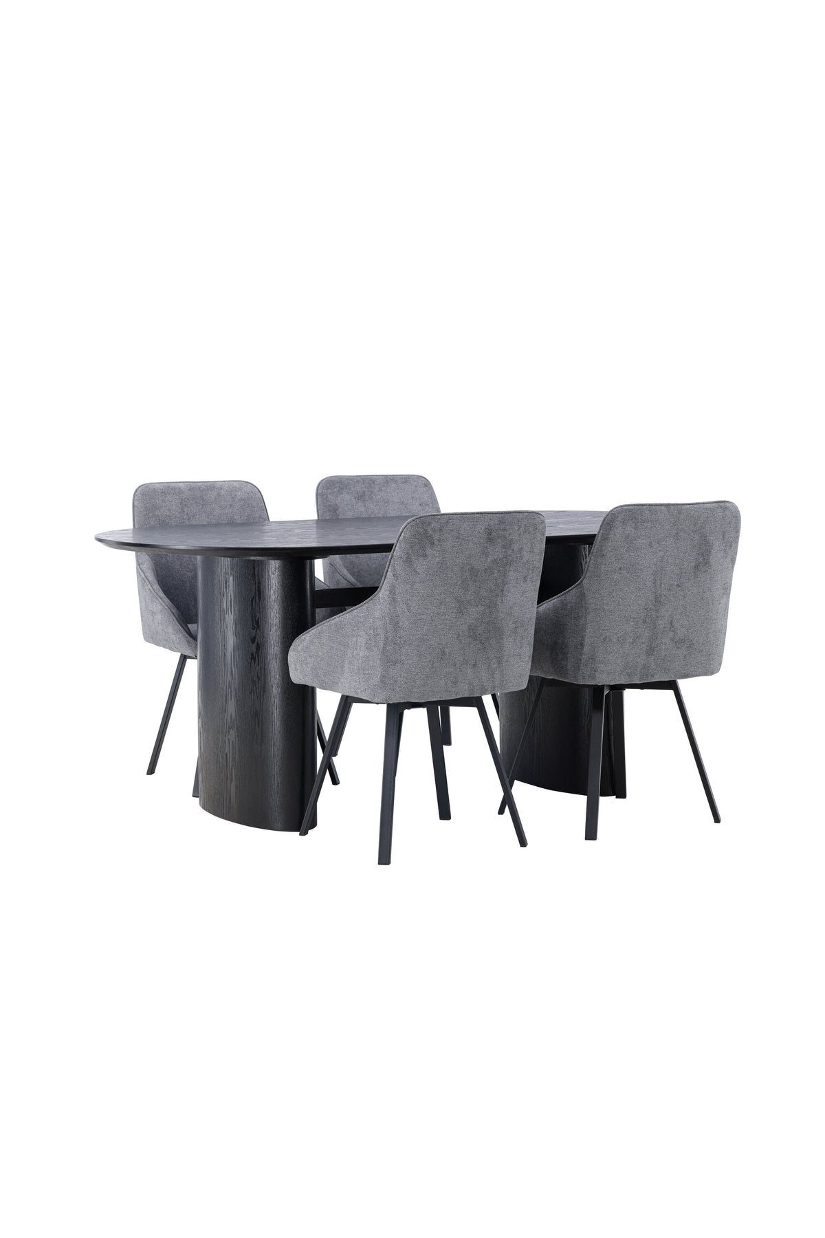 Isolde Esstischset + Rosie 180cm/4Stk. in Schwarzgrau präsentiert im Onlineshop von KAQTU Design AG. Esszimmerset ist von Venture Home