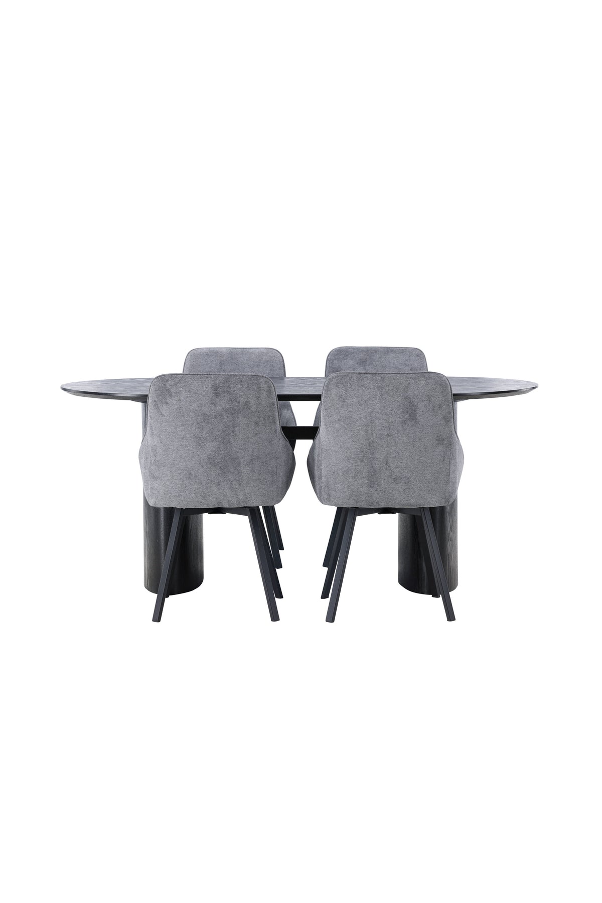 Isolde Esstischset + Rosie 180cm/4Stk. in Schwarzgrau präsentiert im Onlineshop von KAQTU Design AG. Esszimmerset ist von Venture Home
