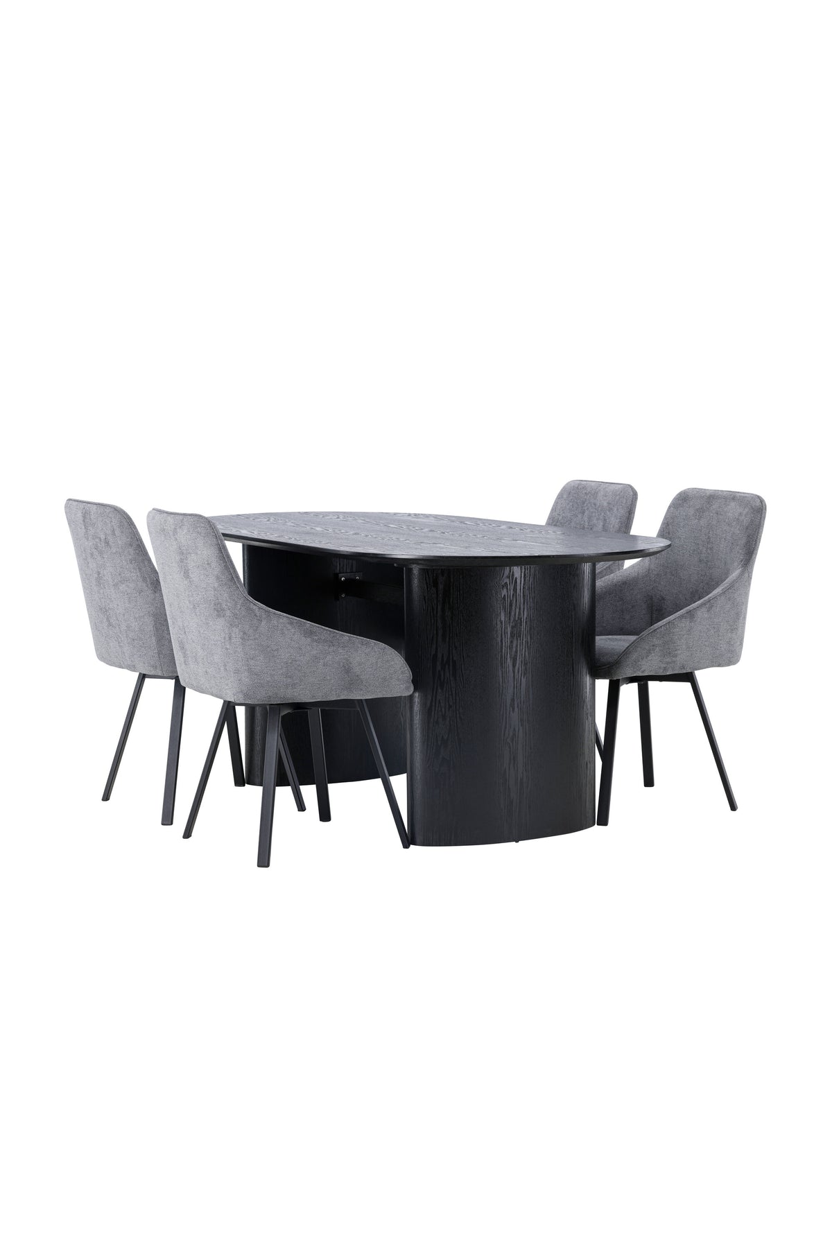 Isolde Esstischset + Rosie 180cm/4Stk. in Schwarzgrau präsentiert im Onlineshop von KAQTU Design AG. Esszimmerset ist von Venture Home