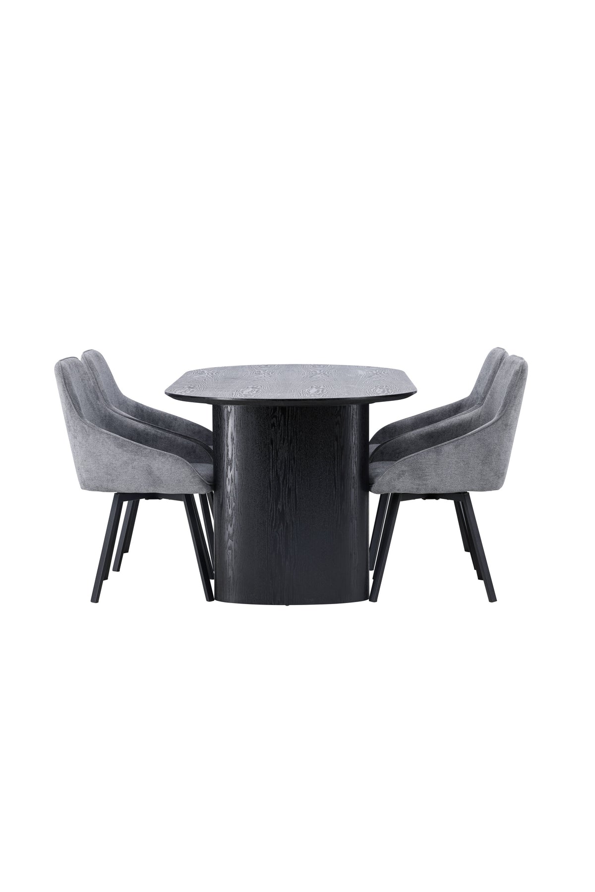 Isolde Esstischset + Rosie 180cm/4Stk. in Schwarzgrau präsentiert im Onlineshop von KAQTU Design AG. Esszimmerset ist von Venture Home