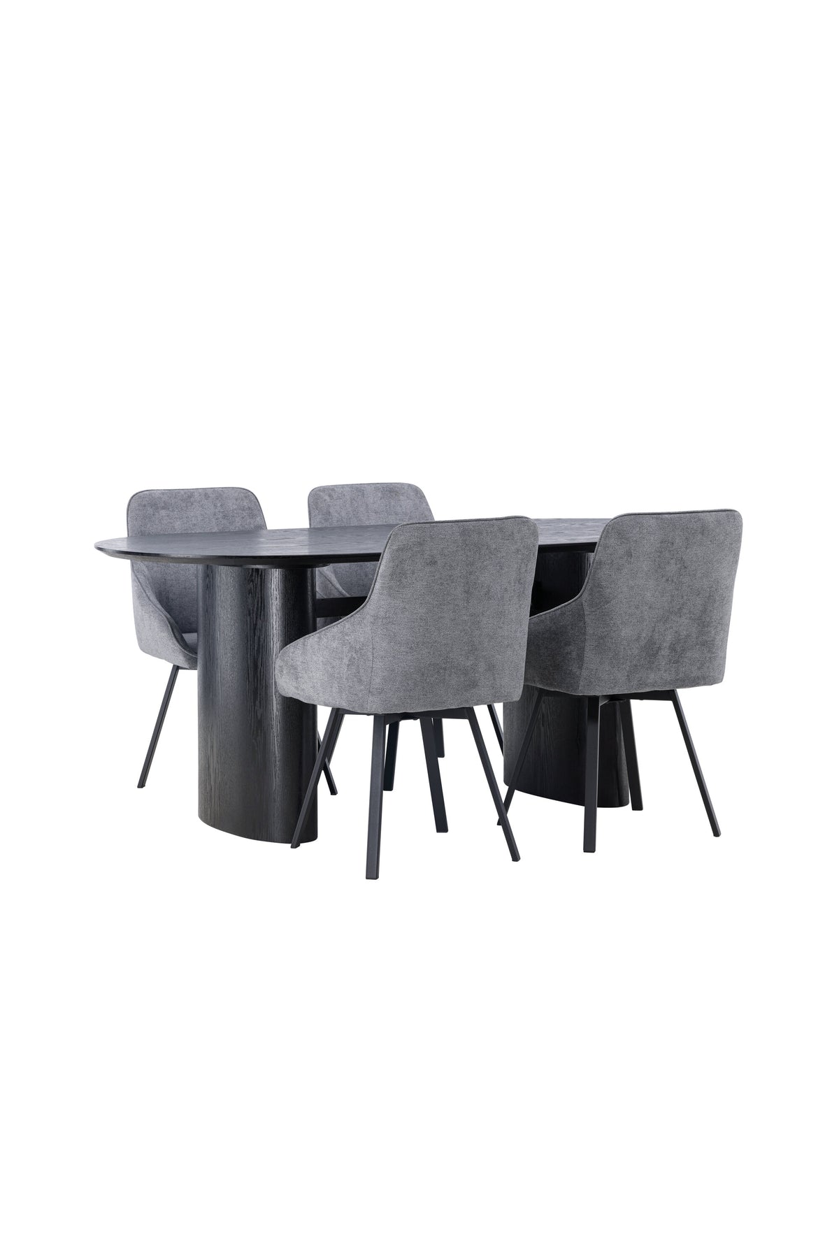 Isolde Esstischset + Rosie 180cm/4Stk. in Schwarzgrau präsentiert im Onlineshop von KAQTU Design AG. Esszimmerset ist von Venture Home