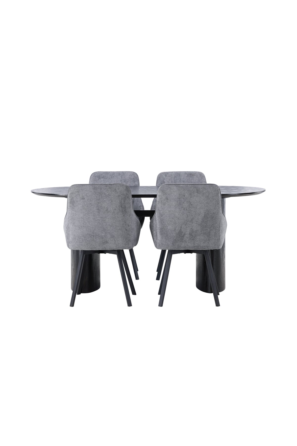 Isolde Esstischset + Rosie 180cm/4Stk. in Schwarzgrau präsentiert im Onlineshop von KAQTU Design AG. Esszimmerset ist von Venture Home