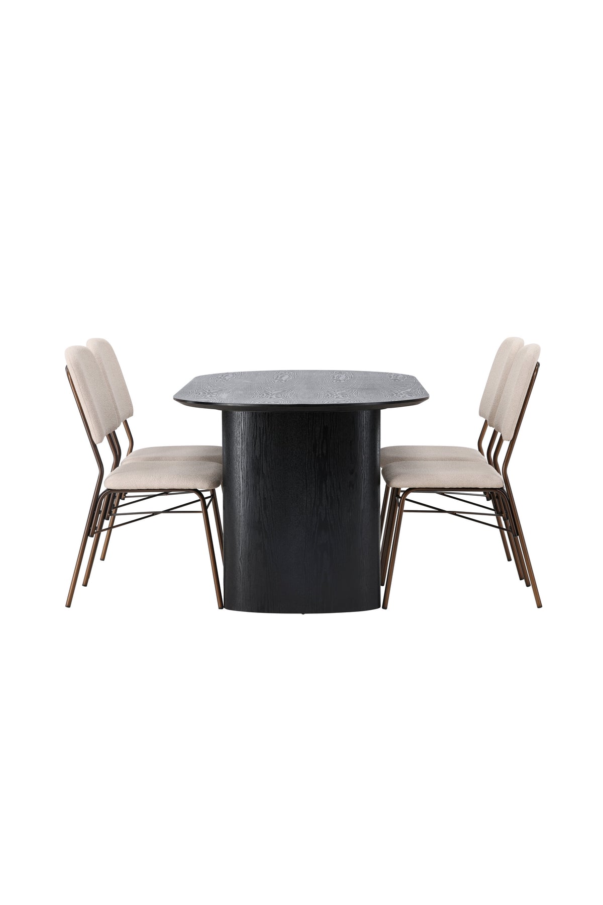 Isolde Esszimmerset + Seda 180cm/4St. in Beige, Braun präsentiert im Onlineshop von KAQTU Design AG. Esszimmerset ist von Venture Home
