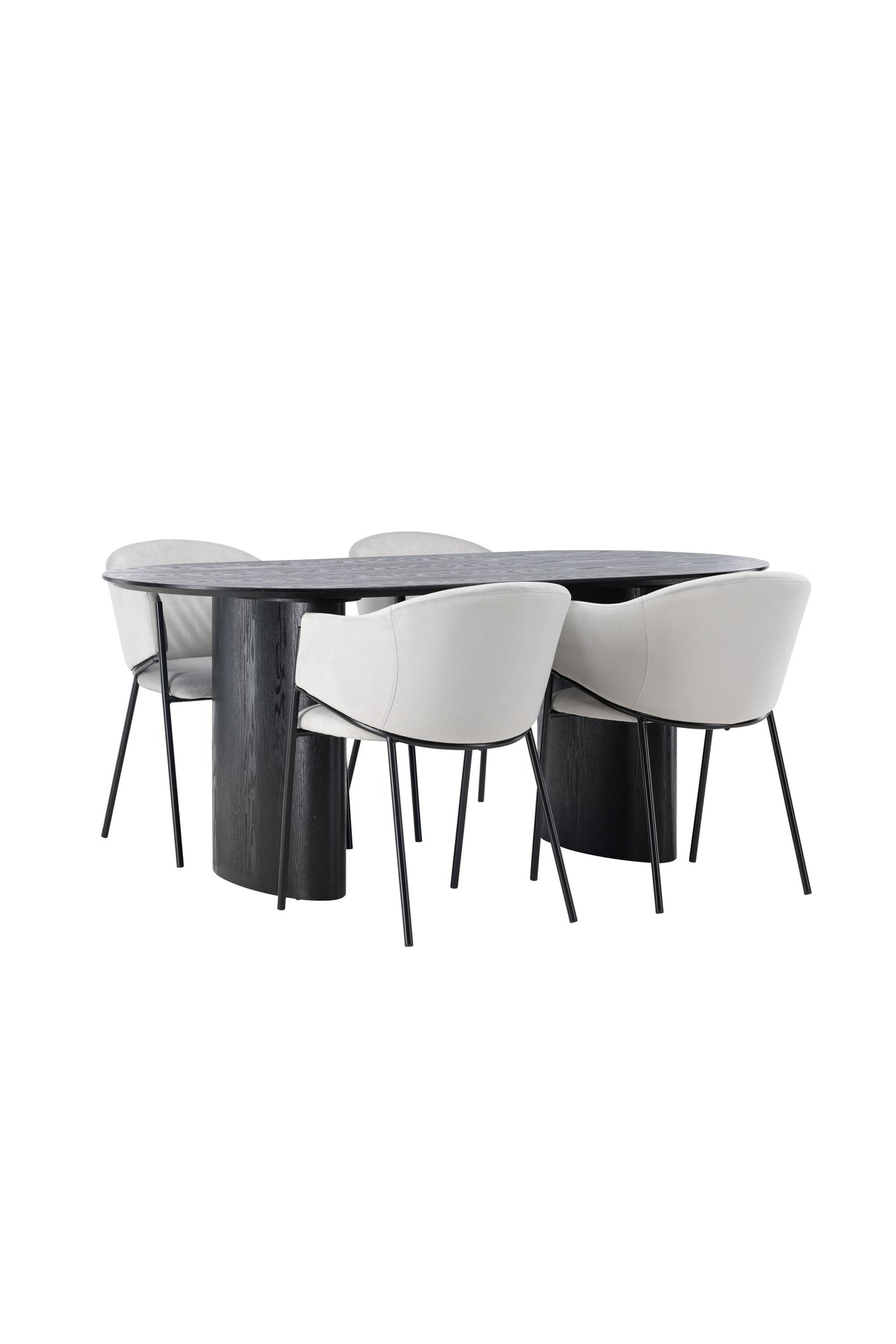 Isolde Esszimmerset + Evelina 180cm/4St. in Schwarzgrau präsentiert im Onlineshop von KAQTU Design AG. Esszimmerset ist von Venture Home