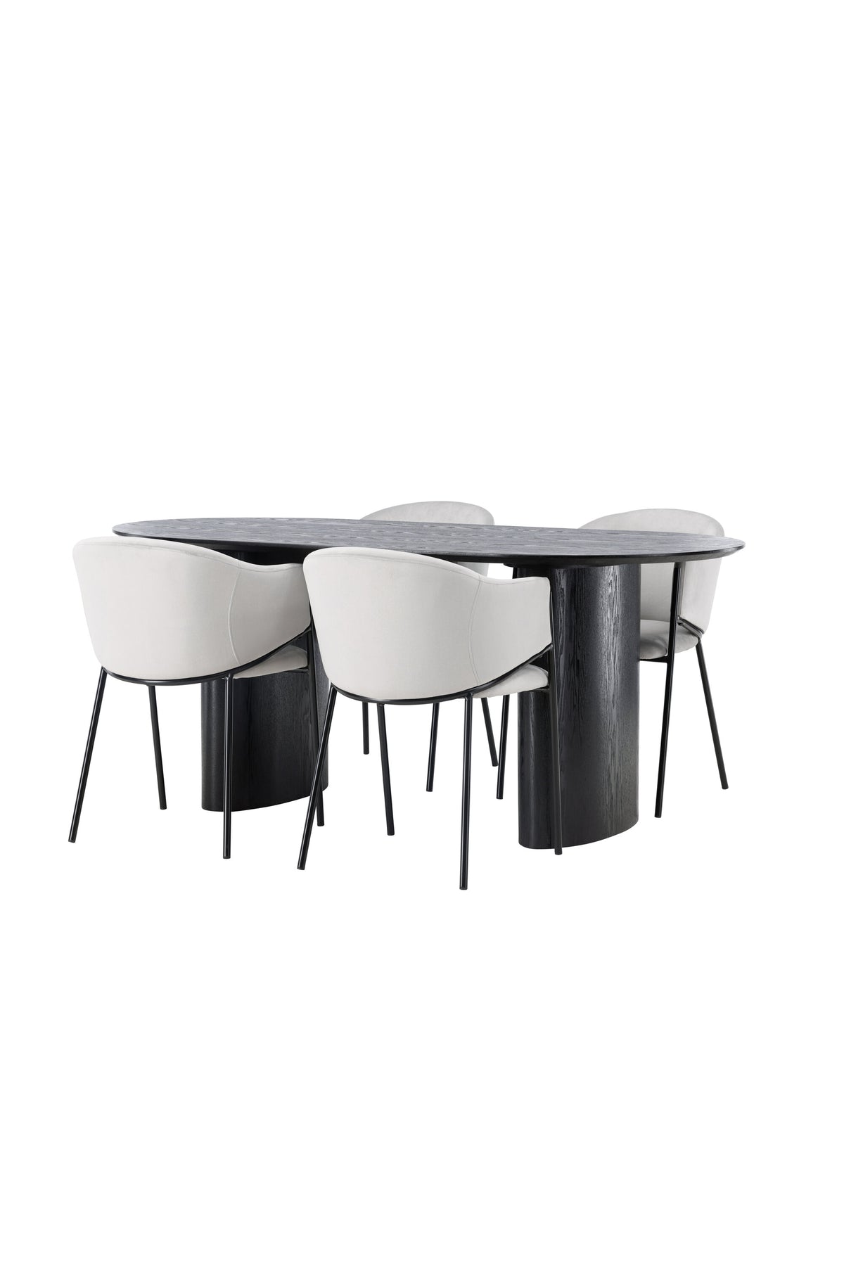 Isolde Esszimmerset + Evelina 180cm/4St. in Schwarzgrau präsentiert im Onlineshop von KAQTU Design AG. Esszimmerset ist von Venture Home