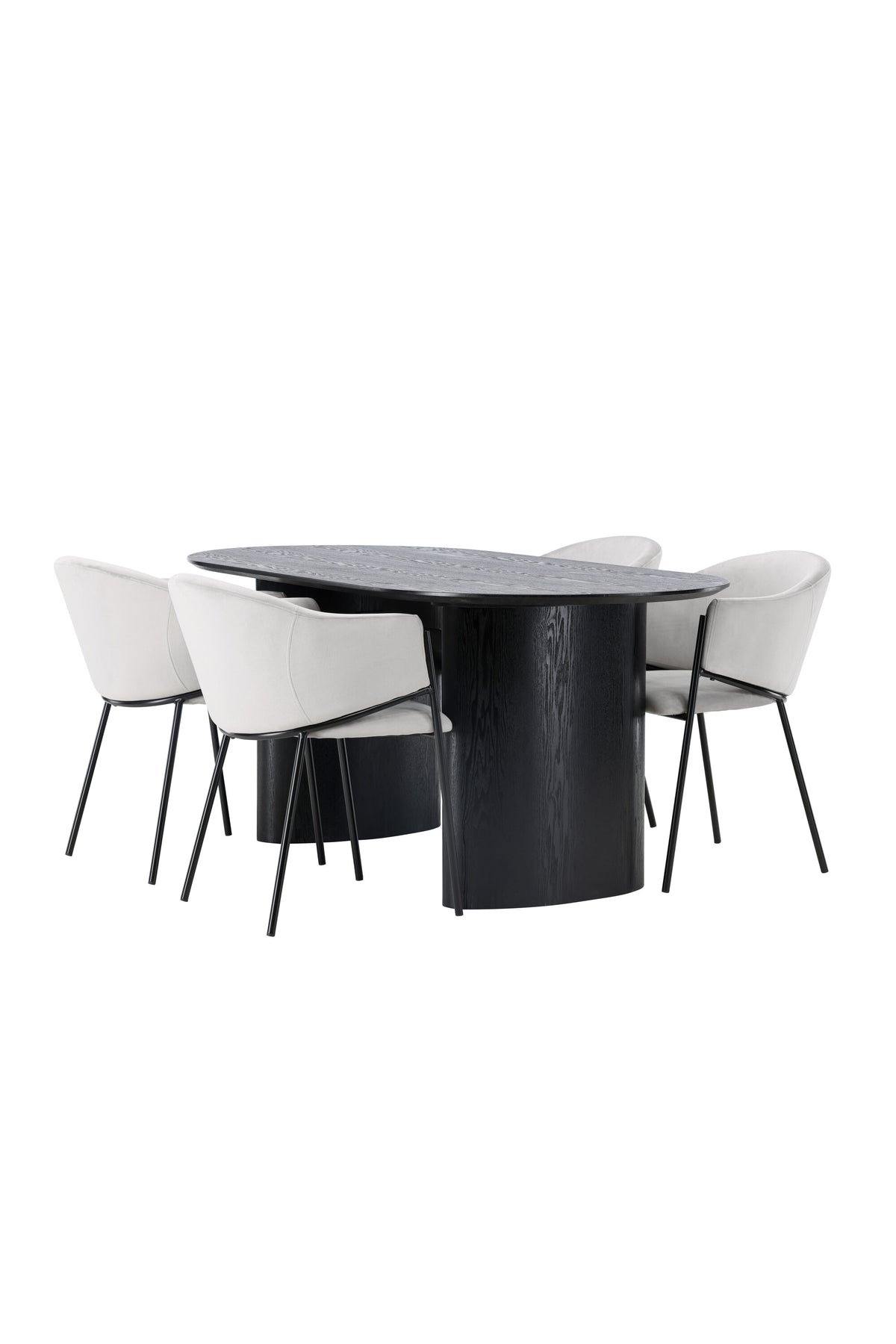 Isolde Esszimmerset + Evelina 180cm/4St. in Schwarzgrau präsentiert im Onlineshop von KAQTU Design AG. Esszimmerset ist von Venture Home