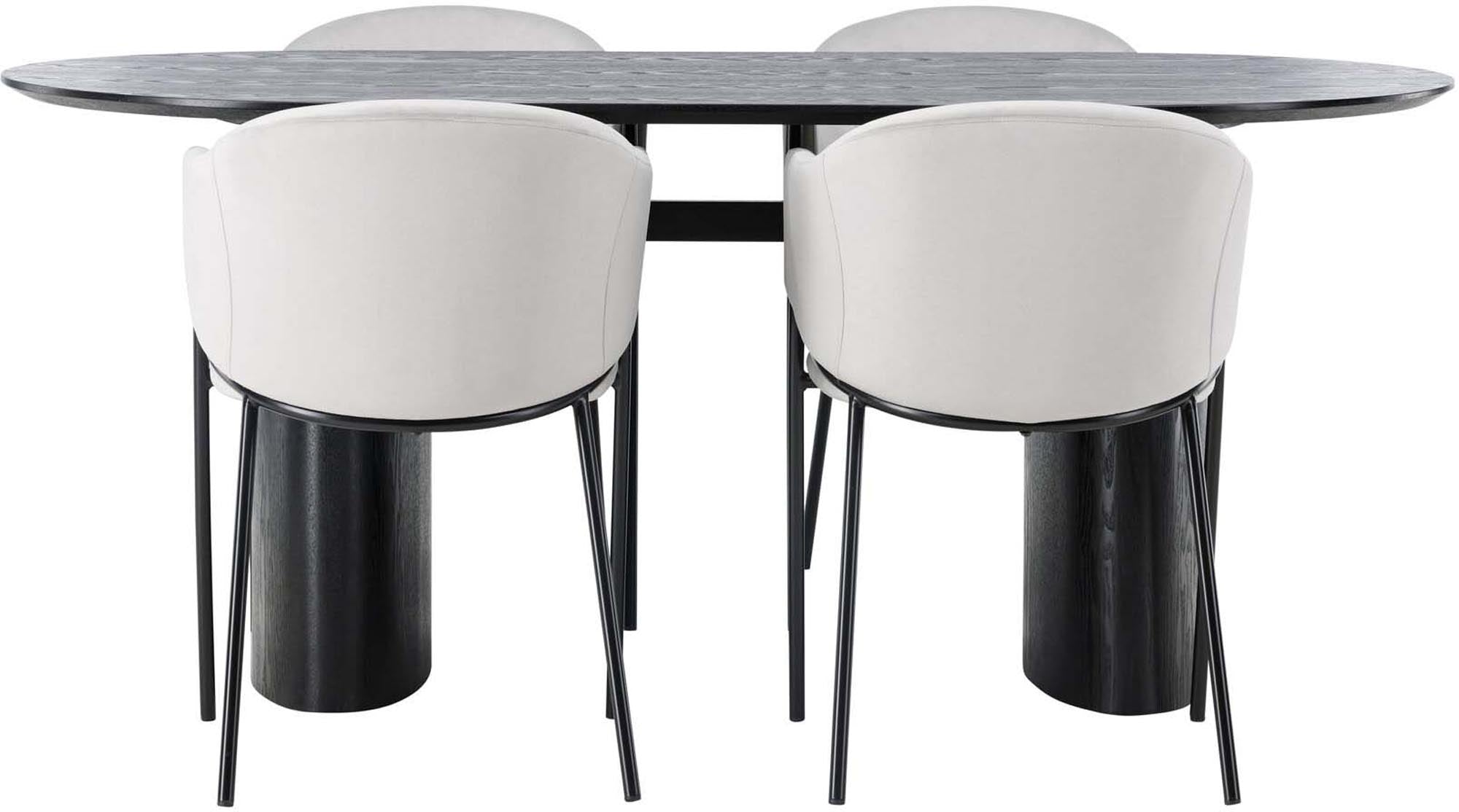 Isolde Esszimmerset + Evelina: Eleganter Esstisch mit stilvollen Stühlen für gesellige Abende und luxuriösen Komfort.