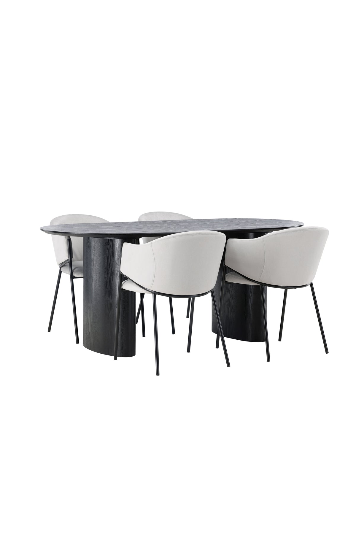 Isolde Esszimmerset + Evelina 180cm/4St. in Schwarzgrau präsentiert im Onlineshop von KAQTU Design AG. Esszimmerset ist von Venture Home