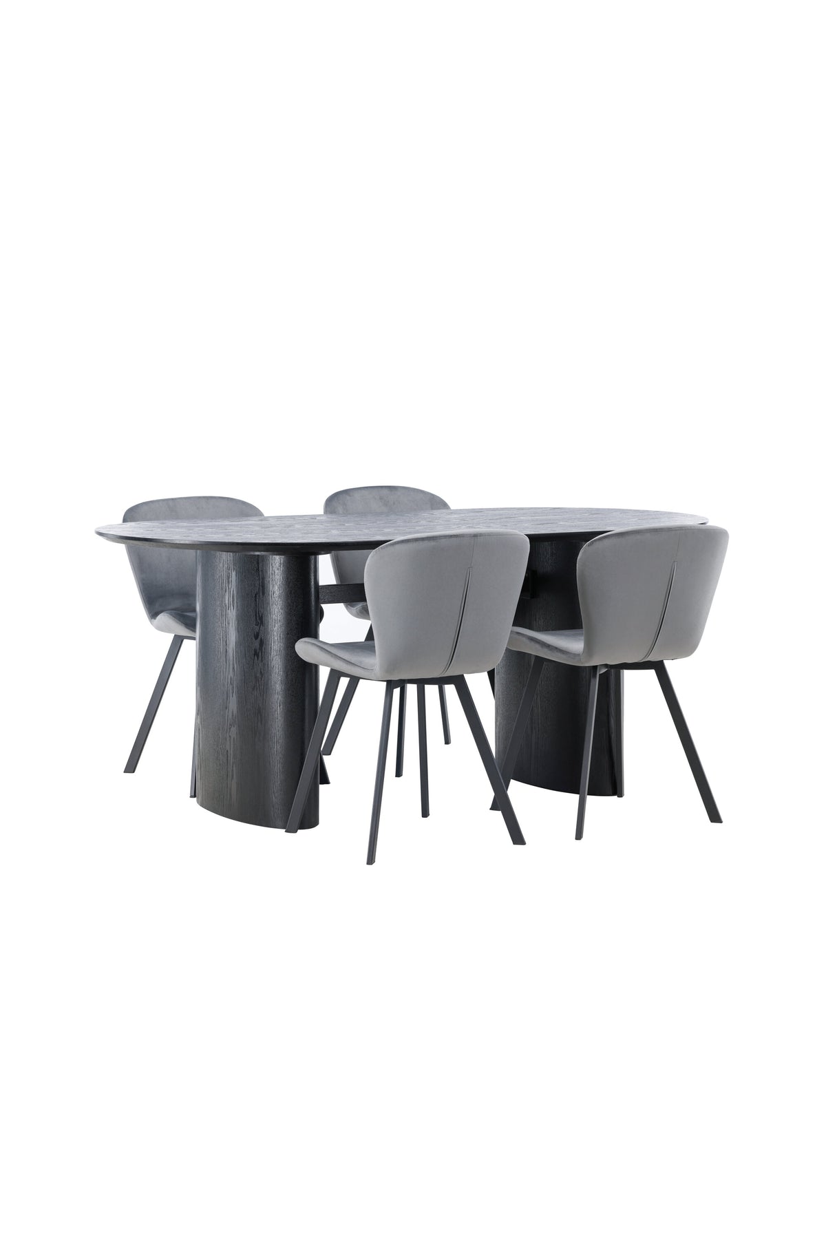 Isolde Esszimmerset + Lilja 180cm/4St. in Schwarzgrau präsentiert im Onlineshop von KAQTU Design AG. Esszimmerset ist von Venture Home