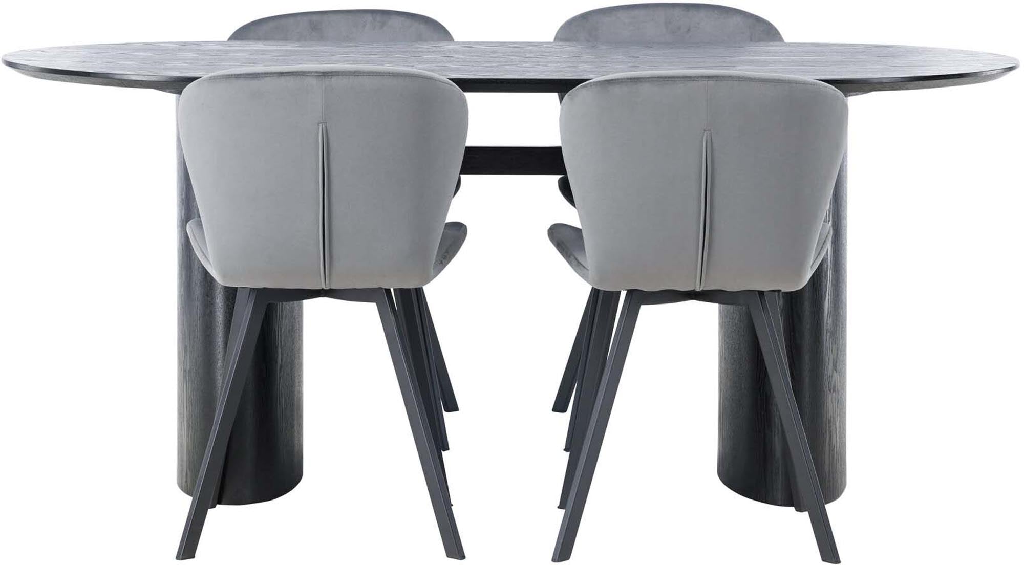 Isolde Esszimmerset von Venture Home: Eleganter ovaler Tisch und bequeme Lilja-Stühle für stilvolle Esszimmermomente.