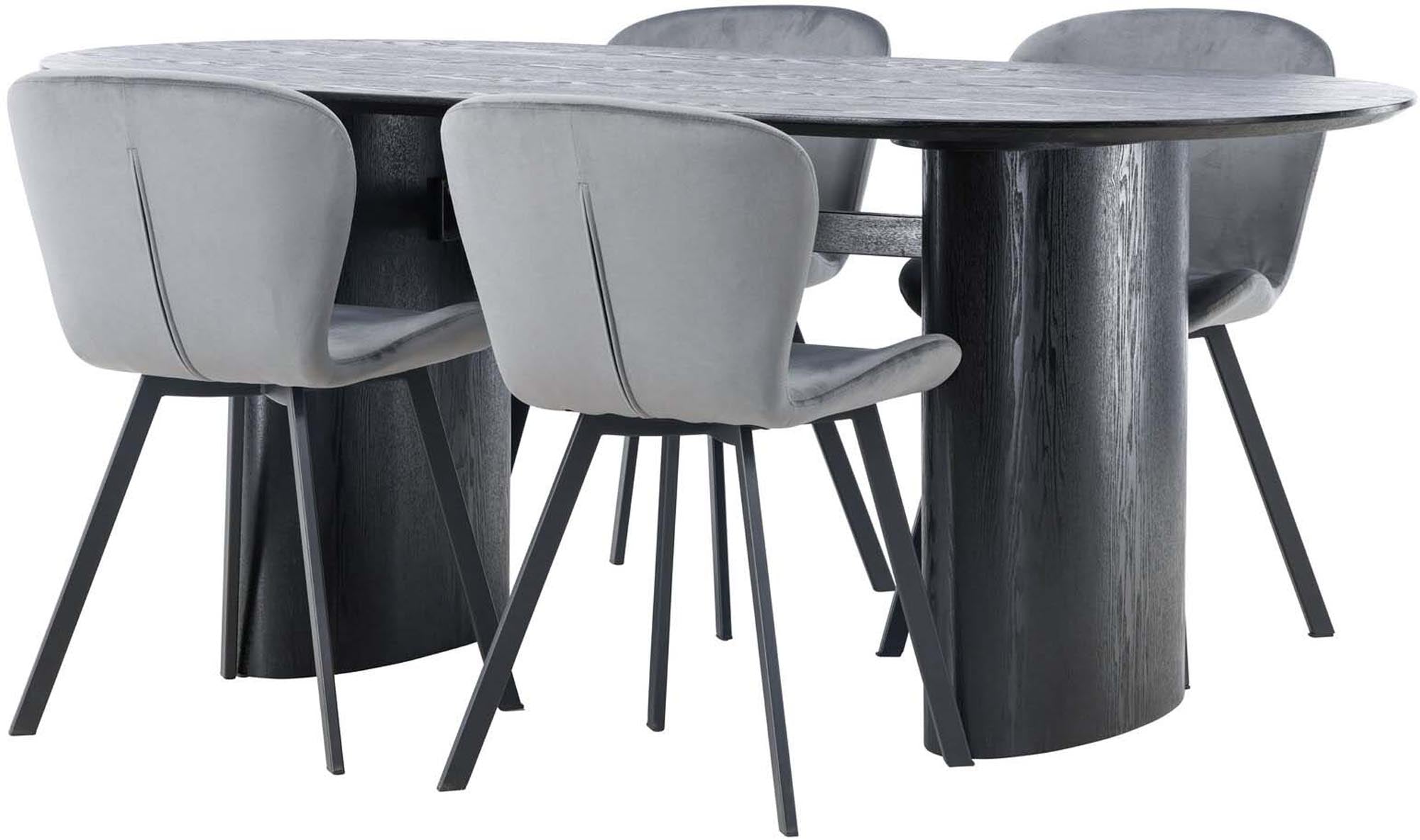 Modernes Isolde Esszimmerset mit 180cm Lilja Tisch und 4 Stühlen.