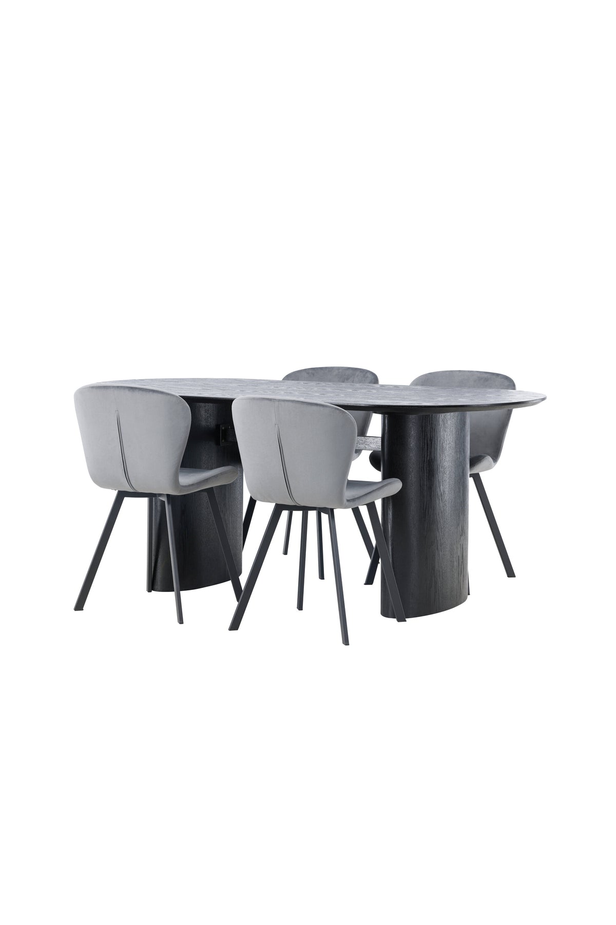 Isolde Esszimmerset + Lilja 180cm/4St. in Schwarzgrau präsentiert im Onlineshop von KAQTU Design AG. Esszimmerset ist von Venture Home