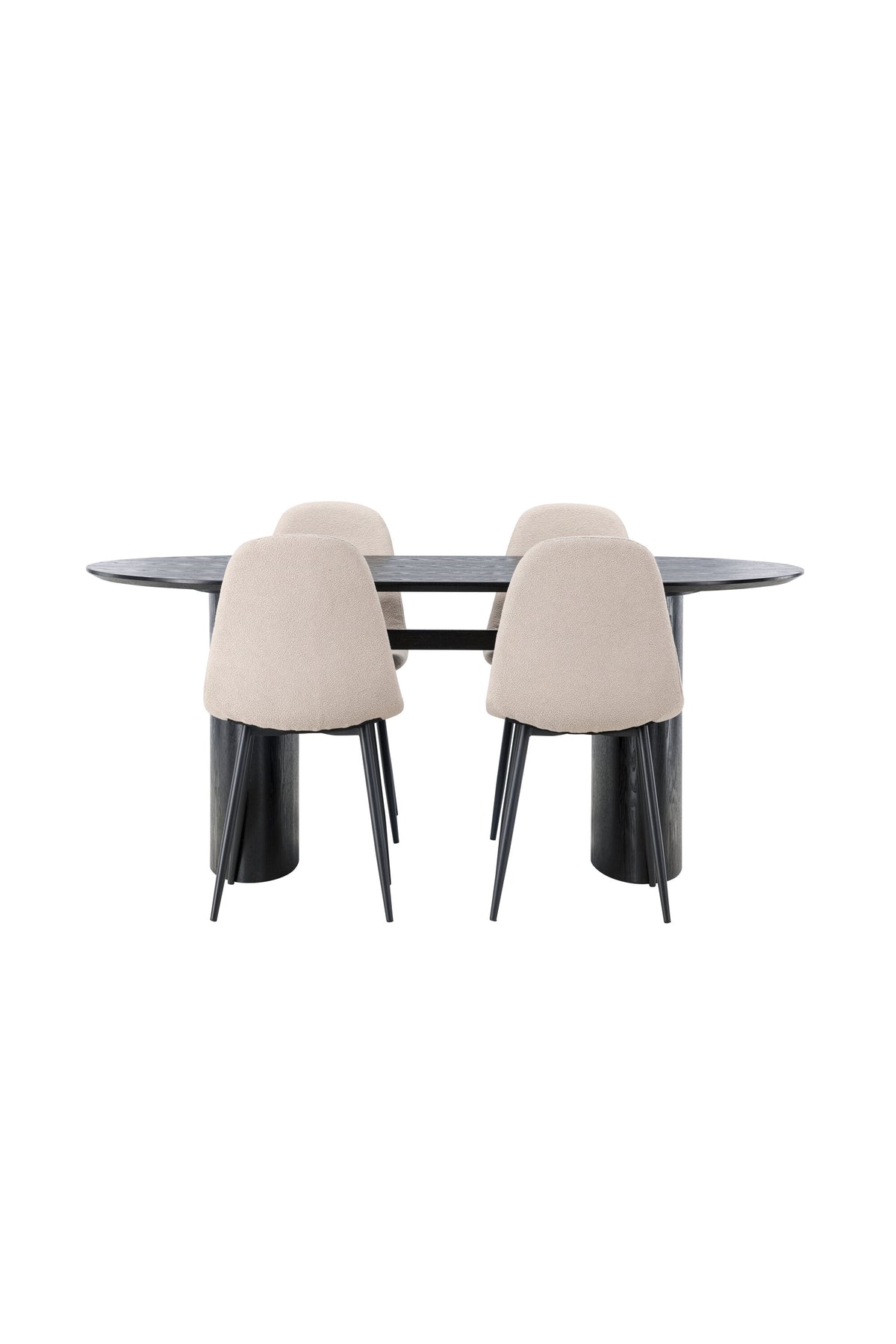 Isolde Esszimmerset + Polar 180cm/4St. in Beige, Schwarz präsentiert im Onlineshop von KAQTU Design AG. Esszimmerset ist von Venture Home