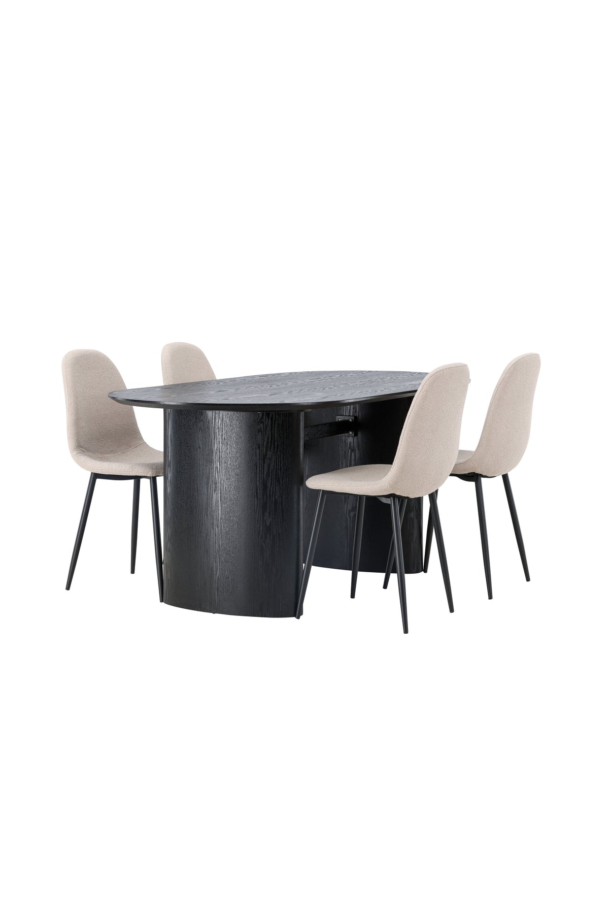 Isolde Esszimmerset + Polar 180cm/4St. in Beige, Schwarz präsentiert im Onlineshop von KAQTU Design AG. Esszimmerset ist von Venture Home