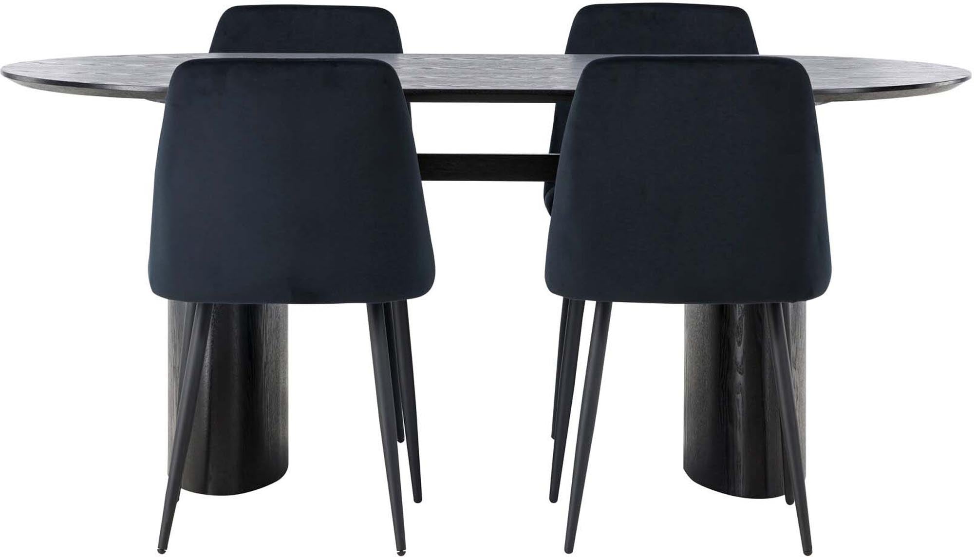 Isolde Esszimmerset + Night 180cm/4St.: Elegantes ovales Design, hochwertige Materialien und ergonomische Stühle für unvergessliche Essmomente.