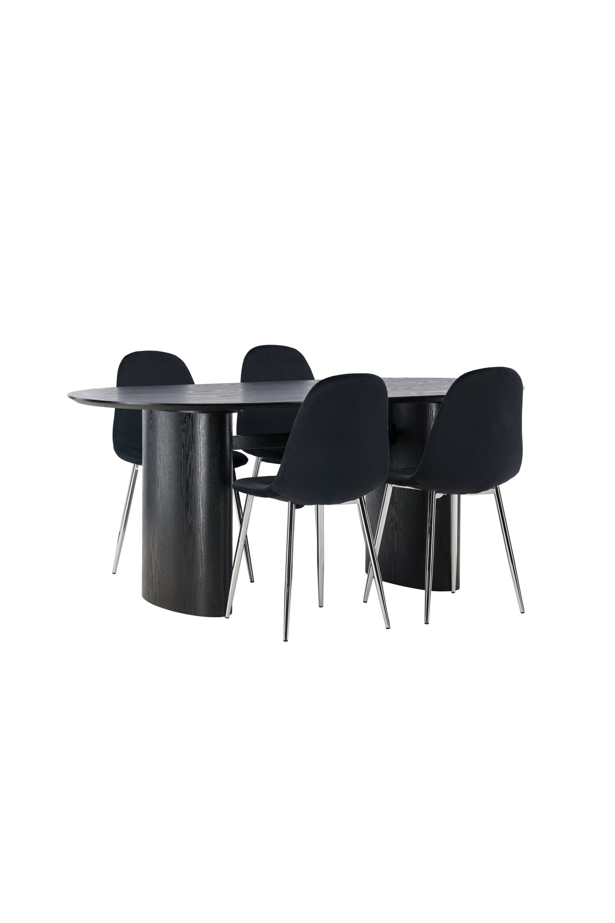 Isolde Esszimmerset + Polar 180cm/4St. in Schwarzes Silber präsentiert im Onlineshop von KAQTU Design AG. Esszimmerset ist von Venture Home