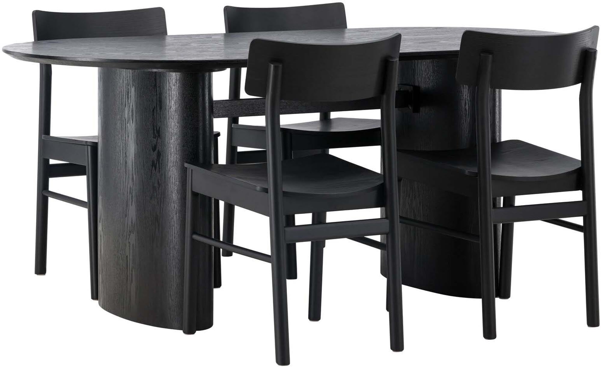 Entdecken Sie das Isolde Esszimmerset + Montros 180cm/4St. von Venture Home – rustikaler Charme trifft auf modernen Komfort für gesellige Abende.