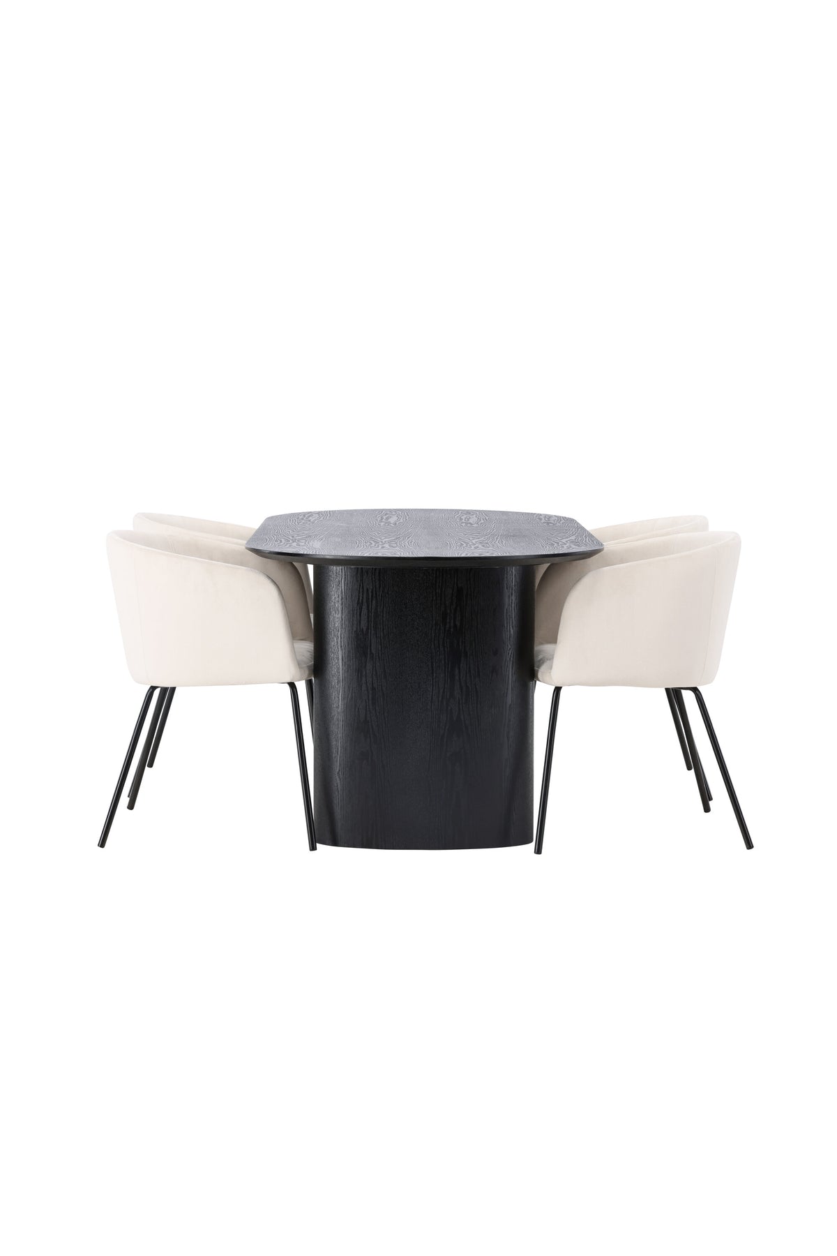 Isolde Esszimmerset + Berit 180cm/4St. in Beige, Schwarz präsentiert im Onlineshop von KAQTU Design AG. Esszimmerset ist von Venture Home