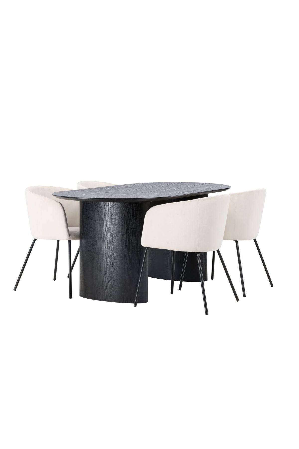 Isolde Esszimmerset + Berit 180cm/4St. in Beige, Schwarz präsentiert im Onlineshop von KAQTU Design AG. Esszimmerset ist von Venture Home