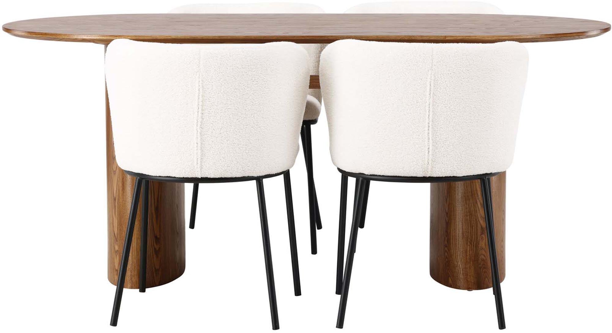 Entdecken Sie das stilvolle Isolde Esszimmerset + Edina 180cm/4St. von Venture Home. Perfekt für Familie und Freunde, robust und elegant.