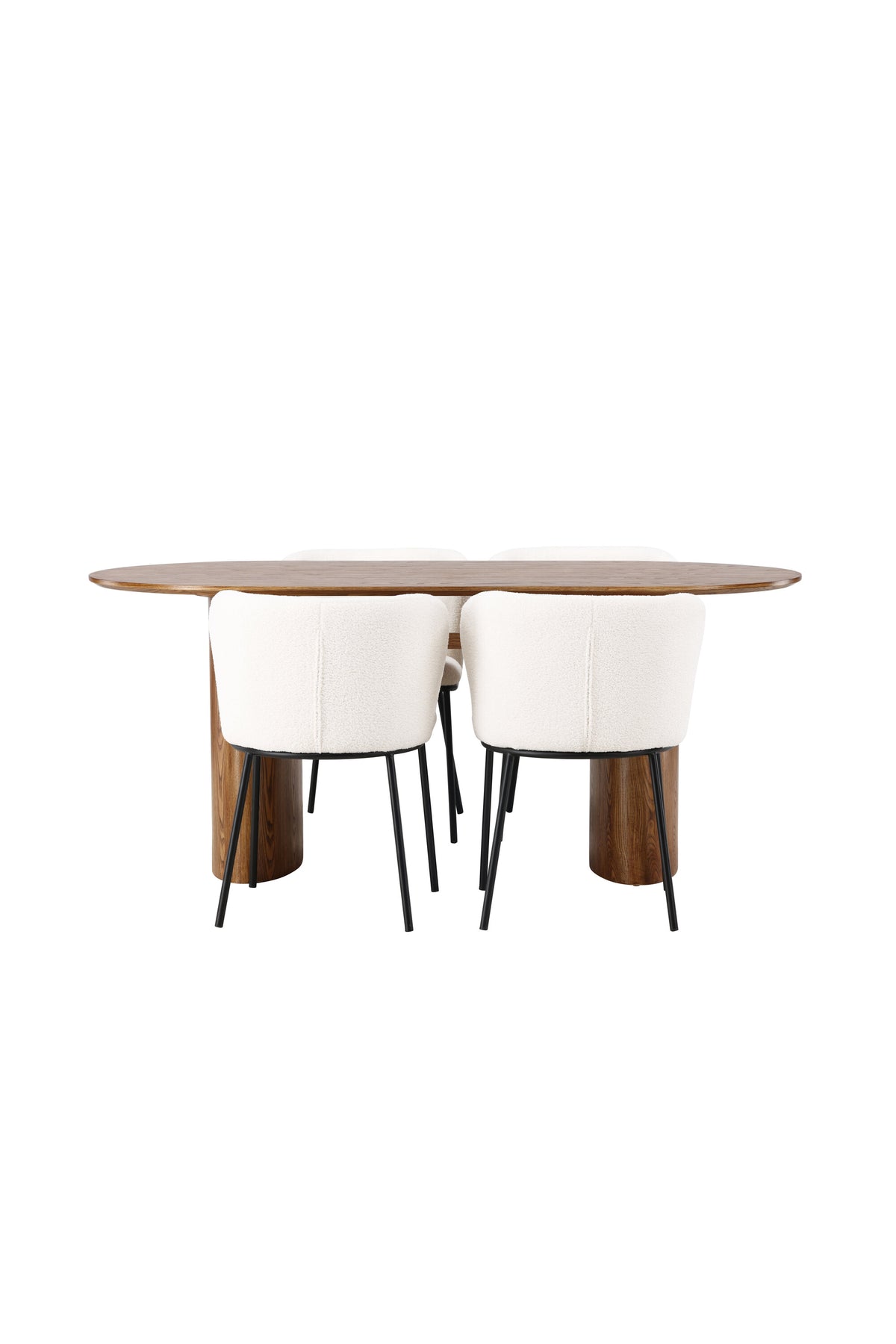Isolde Esszimmerset + Edina 180cm/4St. in Natur / Schwarz / Weiss präsentiert im Onlineshop von KAQTU Design AG. Esszimmerset ist von Venture Home