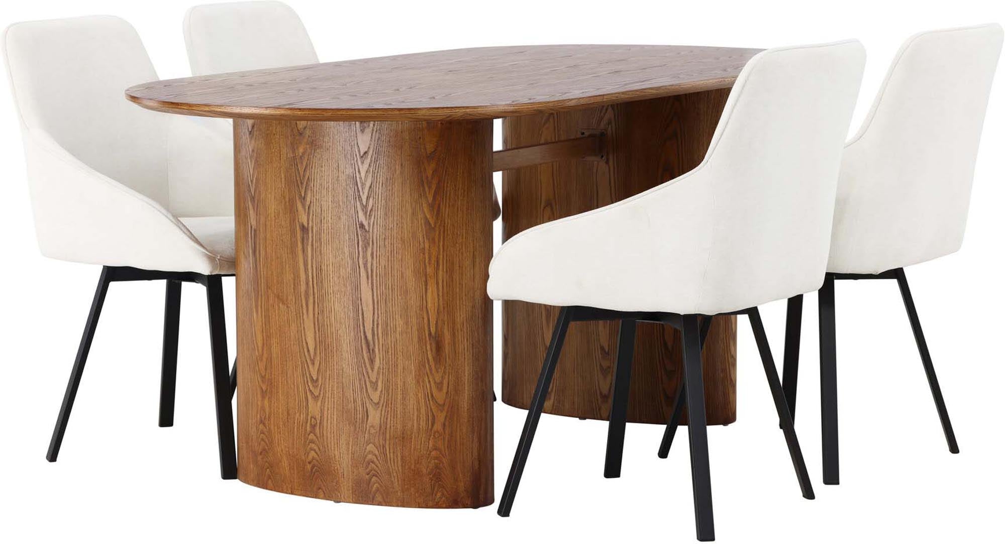 Stilvolles Isolde Esszimmerset + Rosie 180cm mit 4 bequemen Stühlen. Modernes Design und pflegeleichte Materialien für Ihr Zuhause.