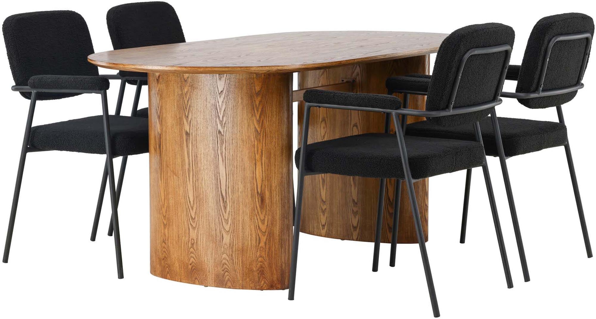 Modernes Isolde Esszimmerset mit 180 cm Tisch und 4 ergonomischen Stühlen. Ideal für stilvolle Esszimmer und gesellige Abende.