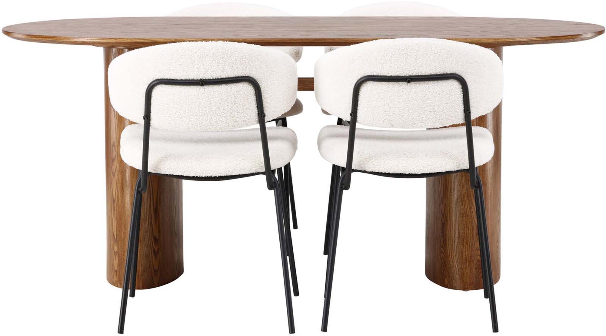 Entdecken Sie das stilvolle Isolde Esszimmerset + Chico 180cm/4St. von Venture Home. Hochwertige Materialien, nordisches Design und ergonomische Stühle für Ihr Esszimmer.