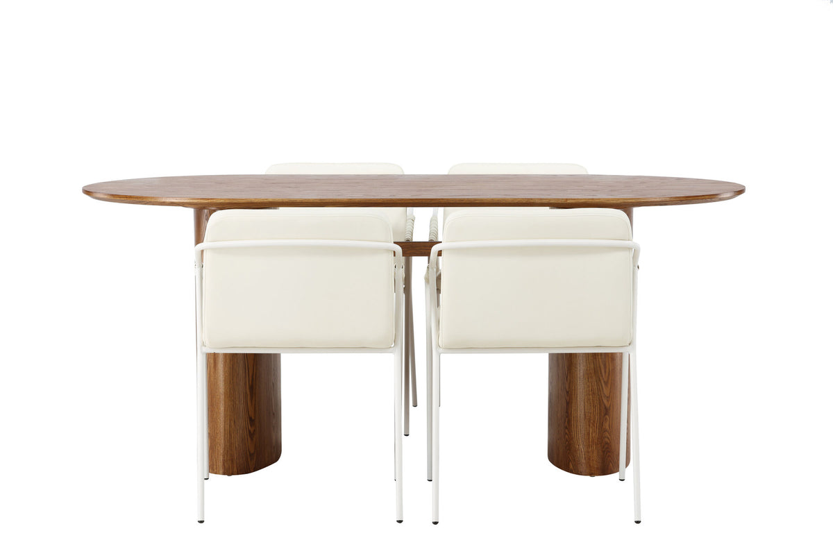 Isolde Esszimmerset + Tvist 180cm/4St. in Natur / Beige präsentiert im Onlineshop von KAQTU Design AG. Esszimmerset ist von Venture Home