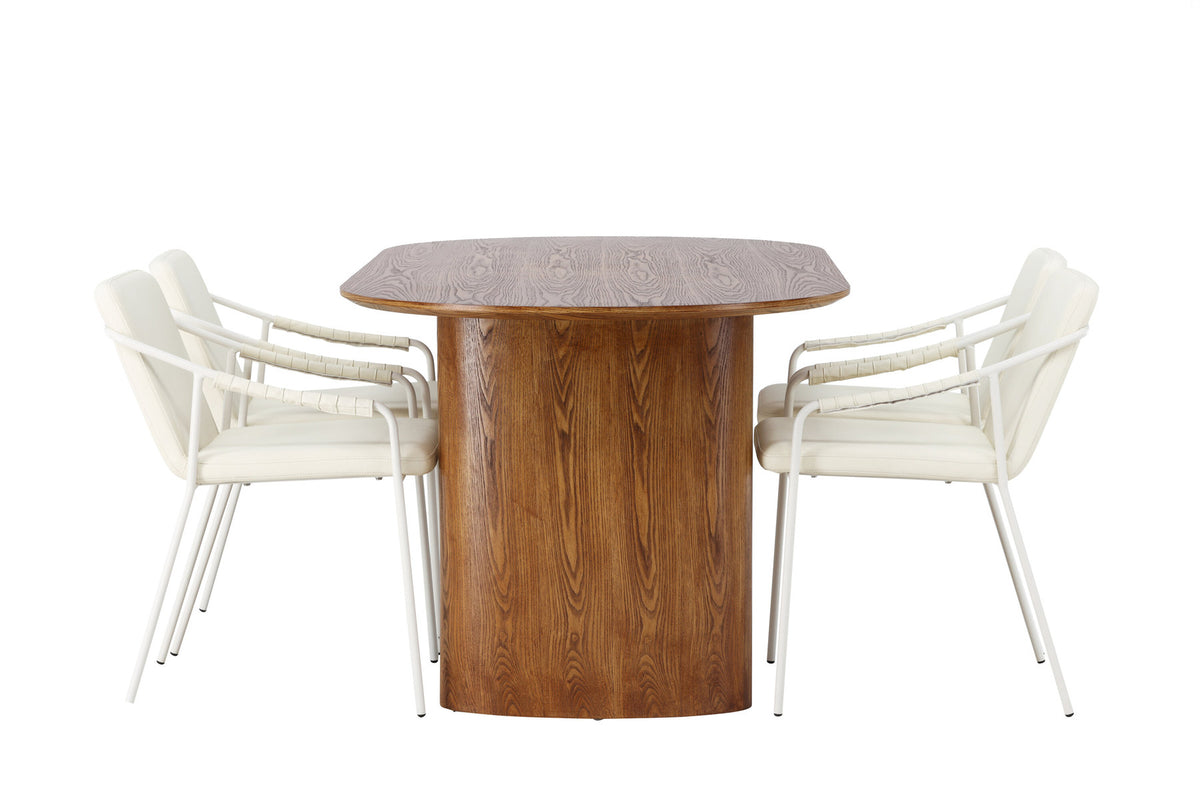 Isolde Esszimmerset + Tvist 180cm/4St. in Natur / Beige präsentiert im Onlineshop von KAQTU Design AG. Esszimmerset ist von Venture Home