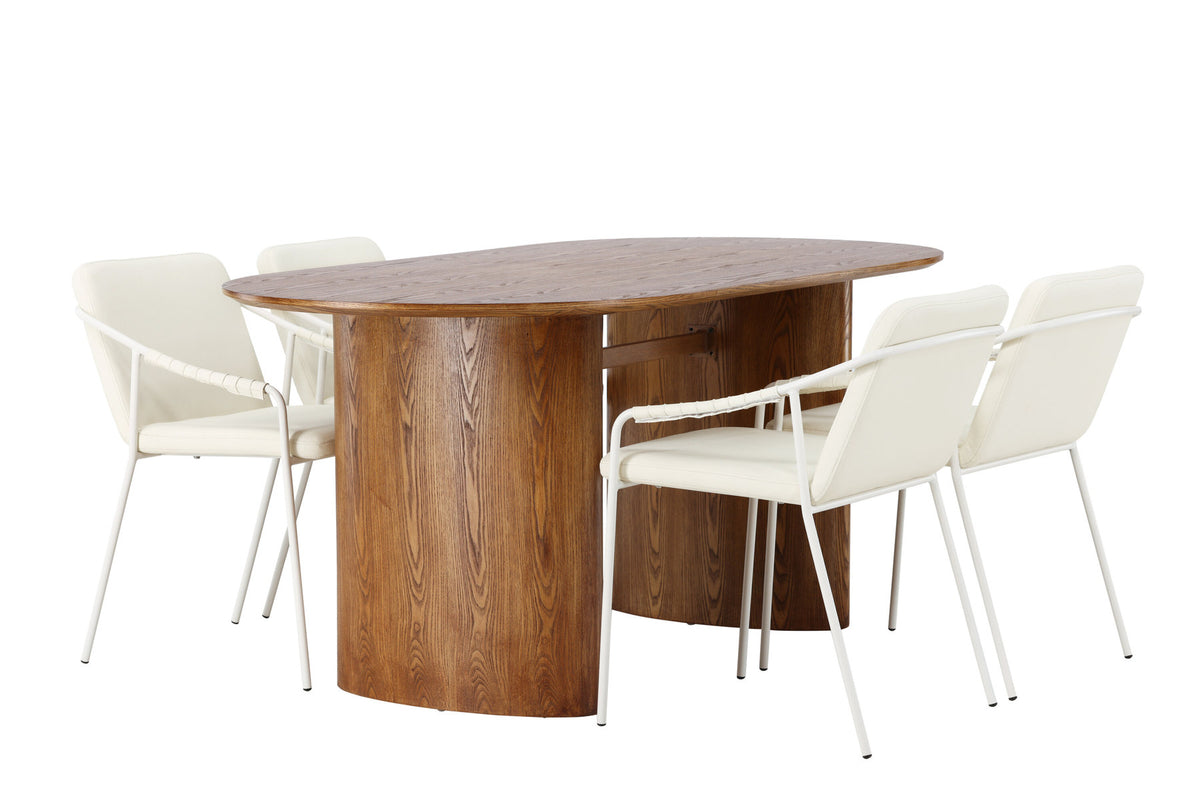 Isolde Esszimmerset + Tvist 180cm/4St. in Natur / Beige präsentiert im Onlineshop von KAQTU Design AG. Esszimmerset ist von Venture Home