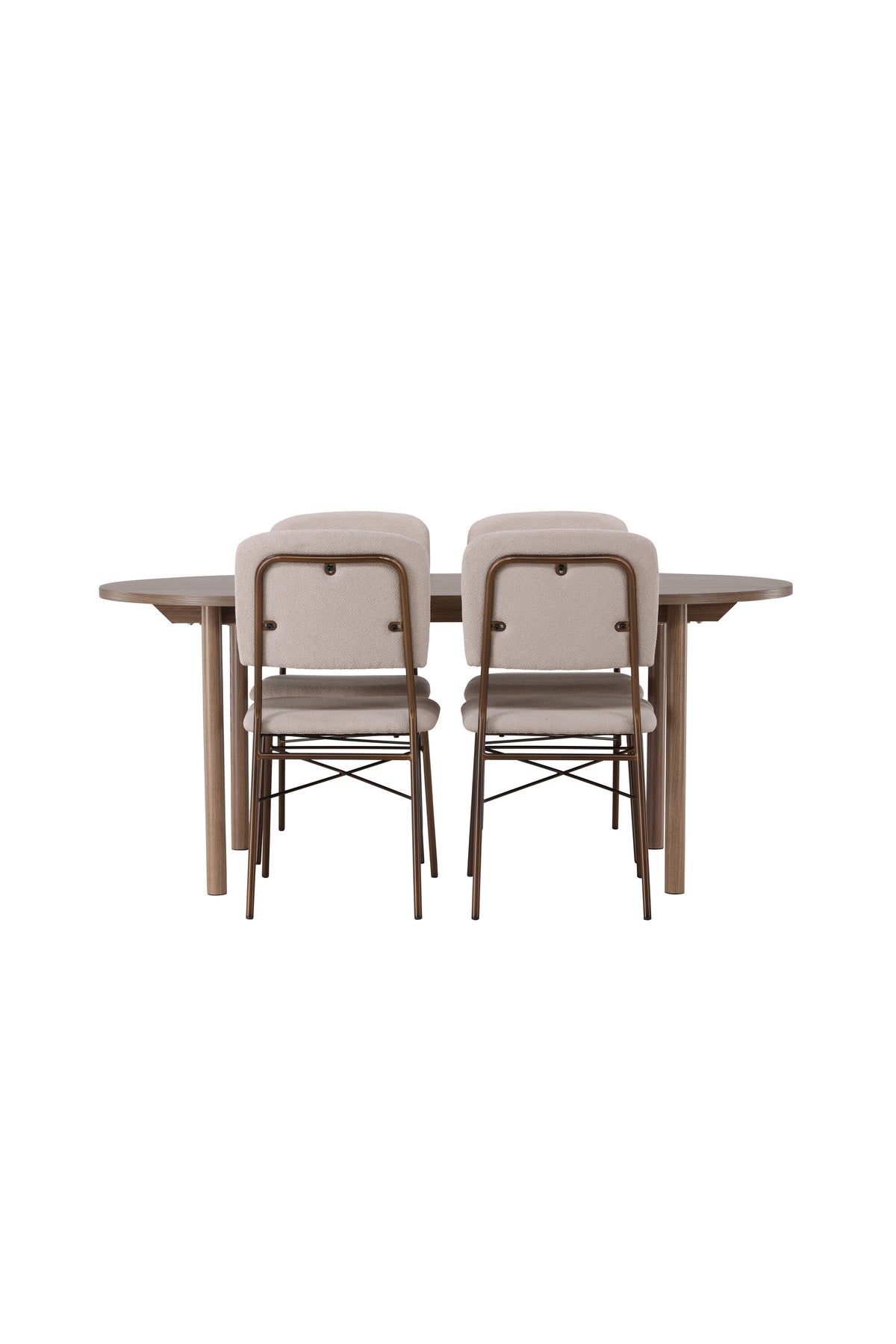 Andy Esszimmerset + Seda 180cm/4St. in Beige, Braun präsentiert im Onlineshop von KAQTU Design AG. Esszimmerset ist von Venture Home