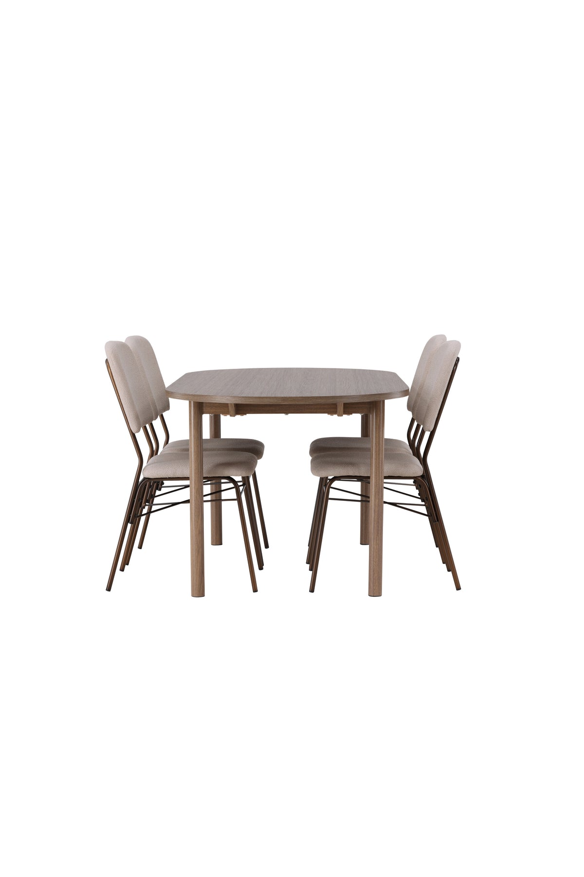 Andy Esszimmerset + Seda 180cm/4St. in Beige, Braun präsentiert im Onlineshop von KAQTU Design AG. Esszimmerset ist von Venture Home
