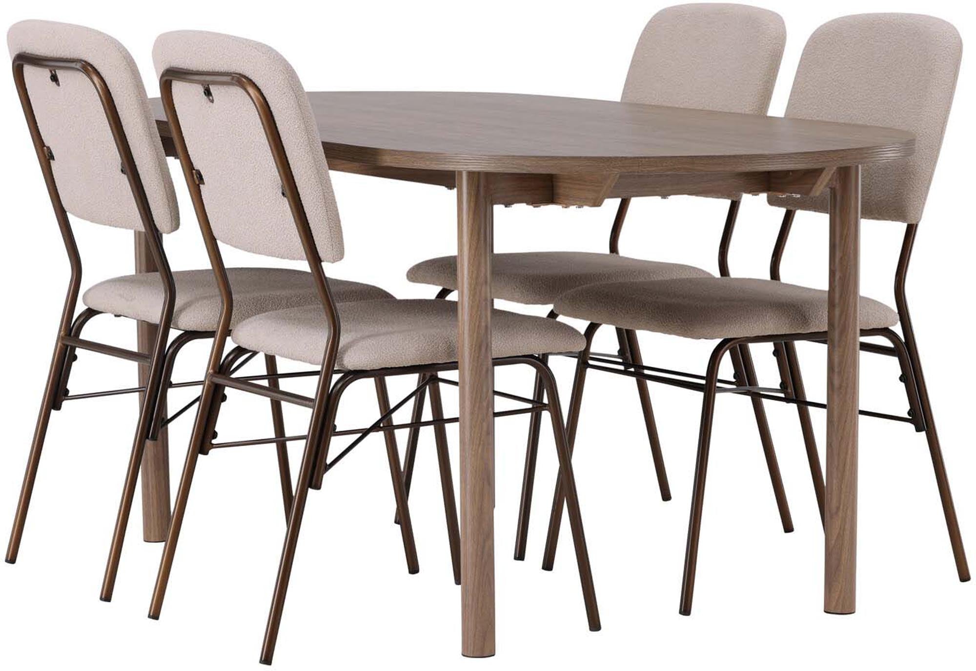 Stilvolles Andy Esszimmerset mit Seda Tisch, 180cm, 4 Stühle, Venture.