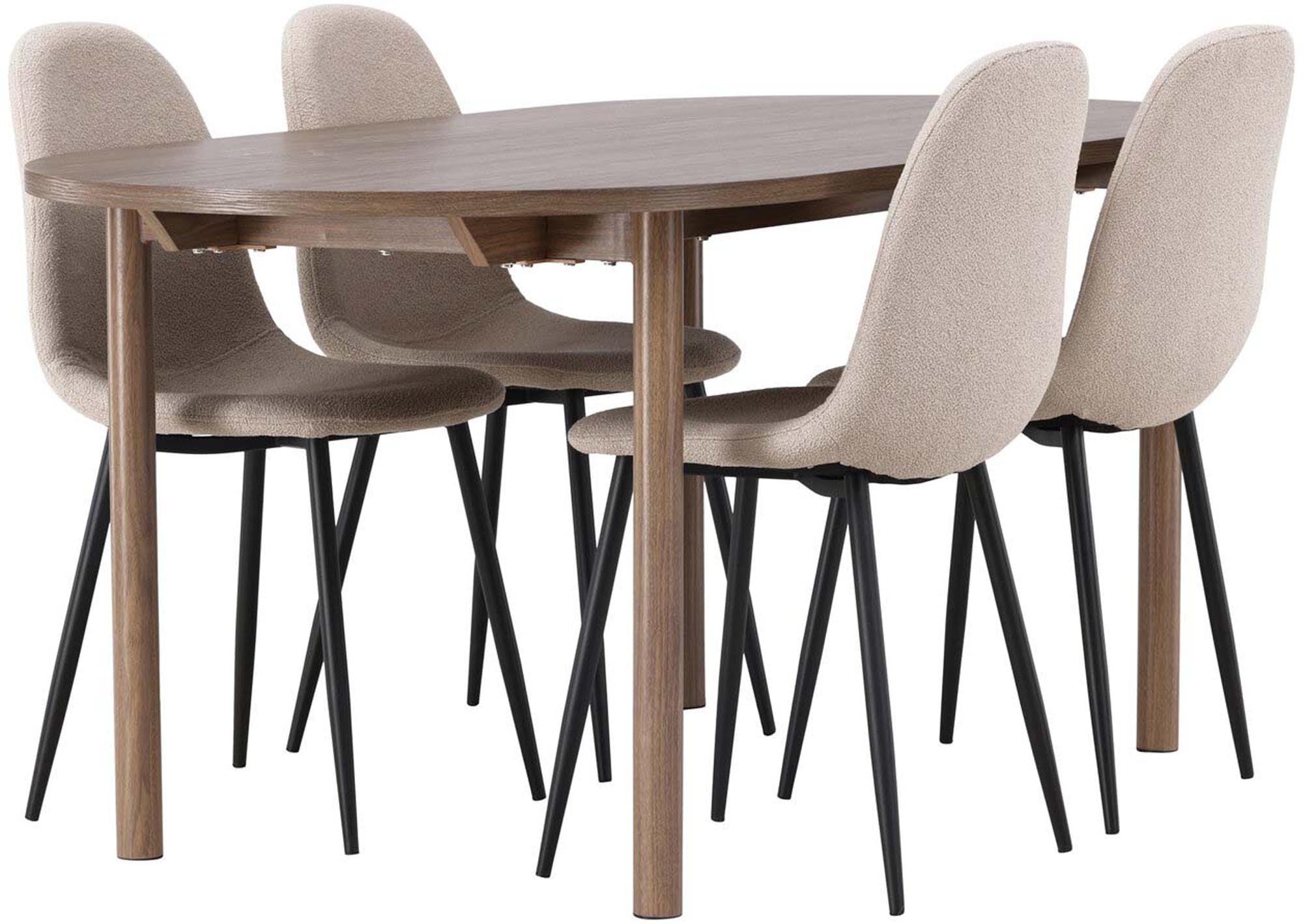 Stilvolles Andy Esszimmerset mit 180cm Polar Tisch und 4 Stühlen.