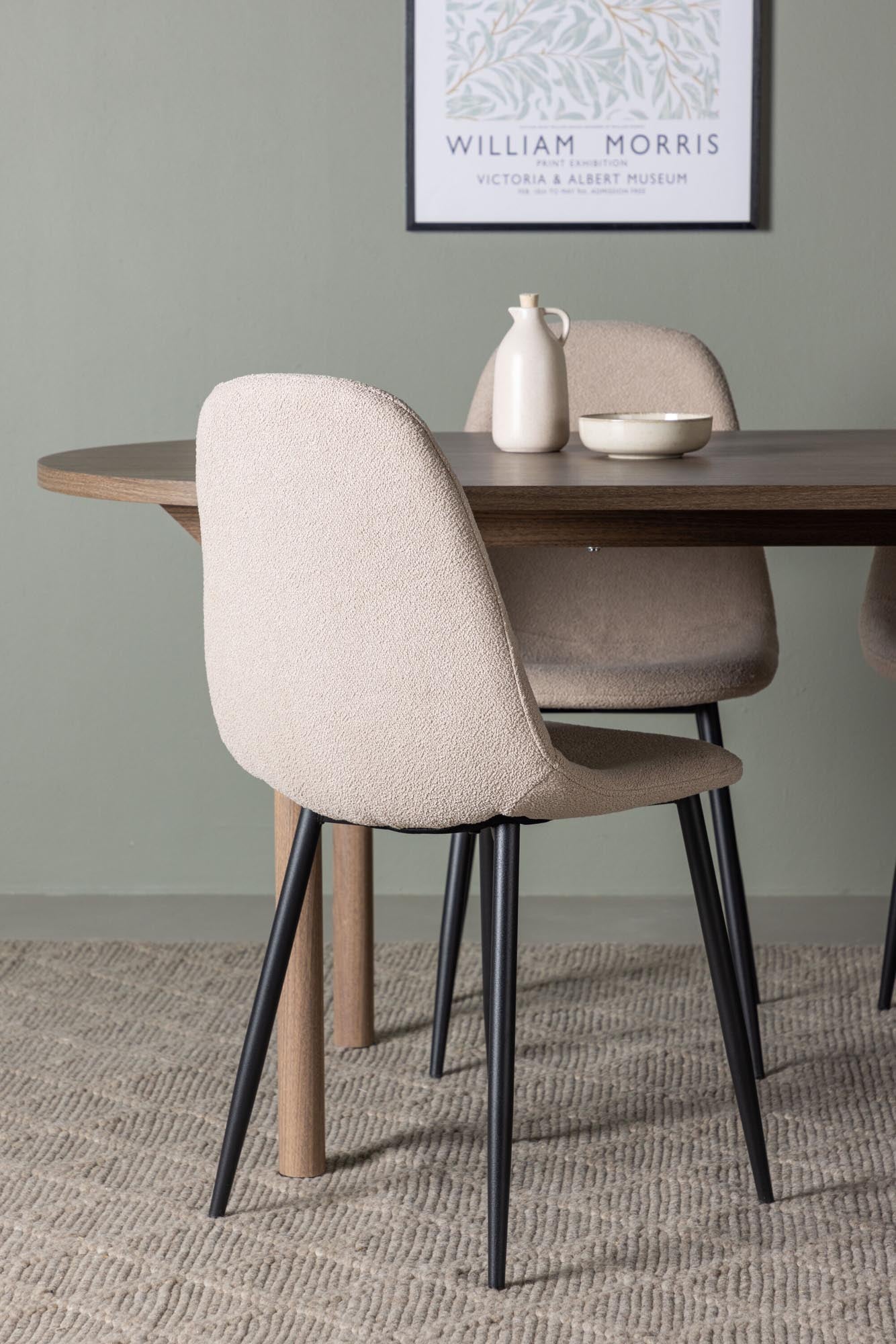 Elegantes Andy Esszimmerset mit Polar Tisch, 180cm, 4 Stühle.