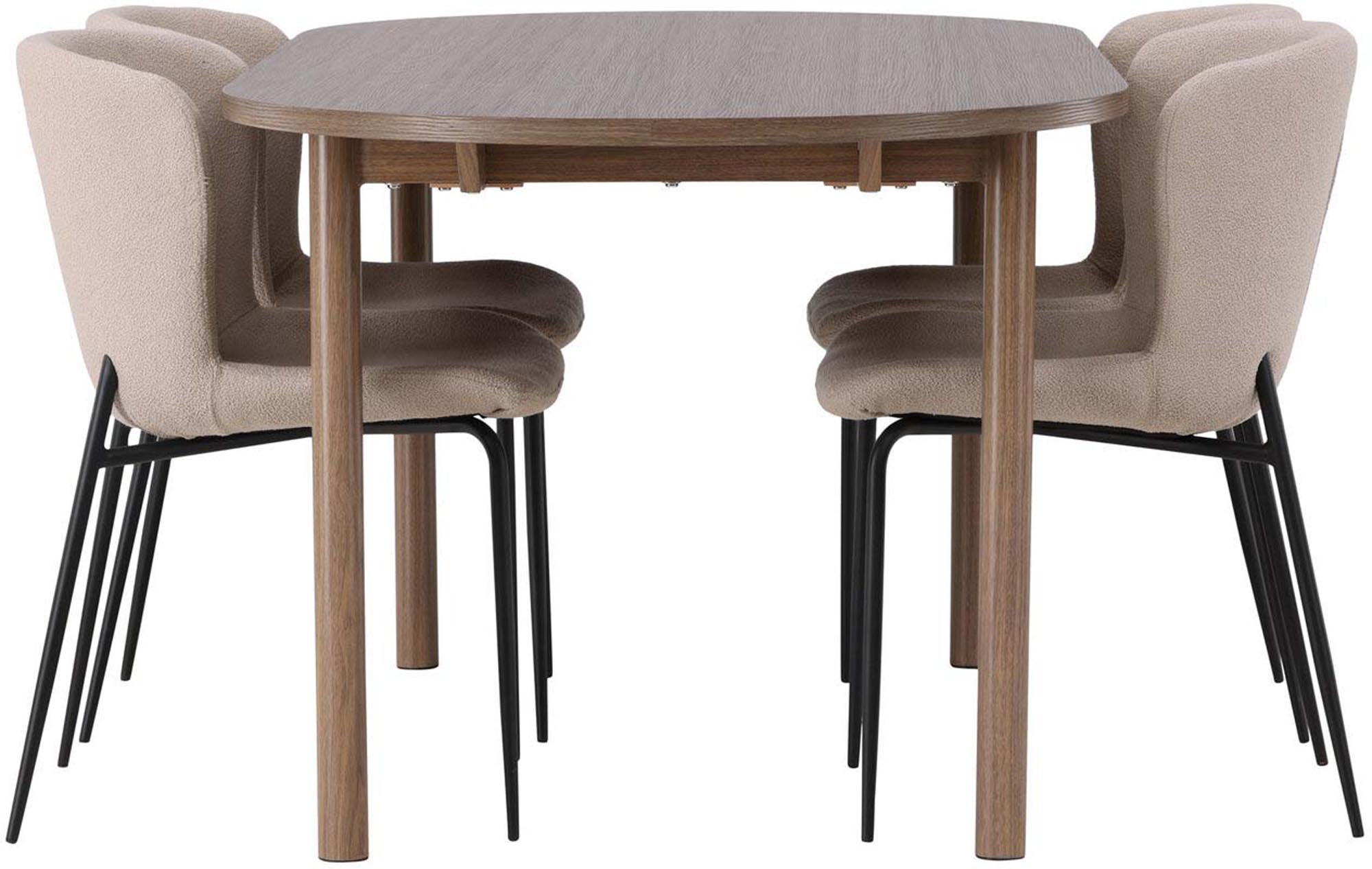 Modernes Andy Esszimmerset mit 180cm Modesto Tisch und 4 Stühlen.