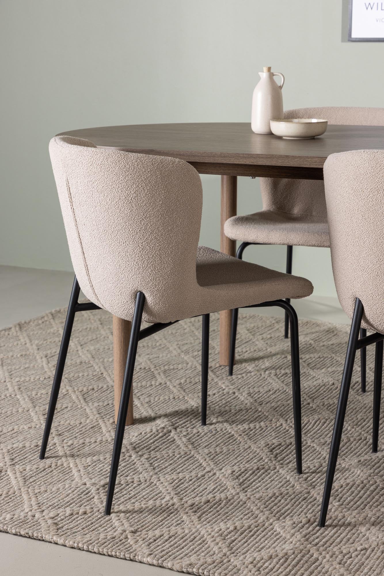 Elegantes Andy Esszimmerset mit Modesto Tisch, 180cm, 4 Stühle.