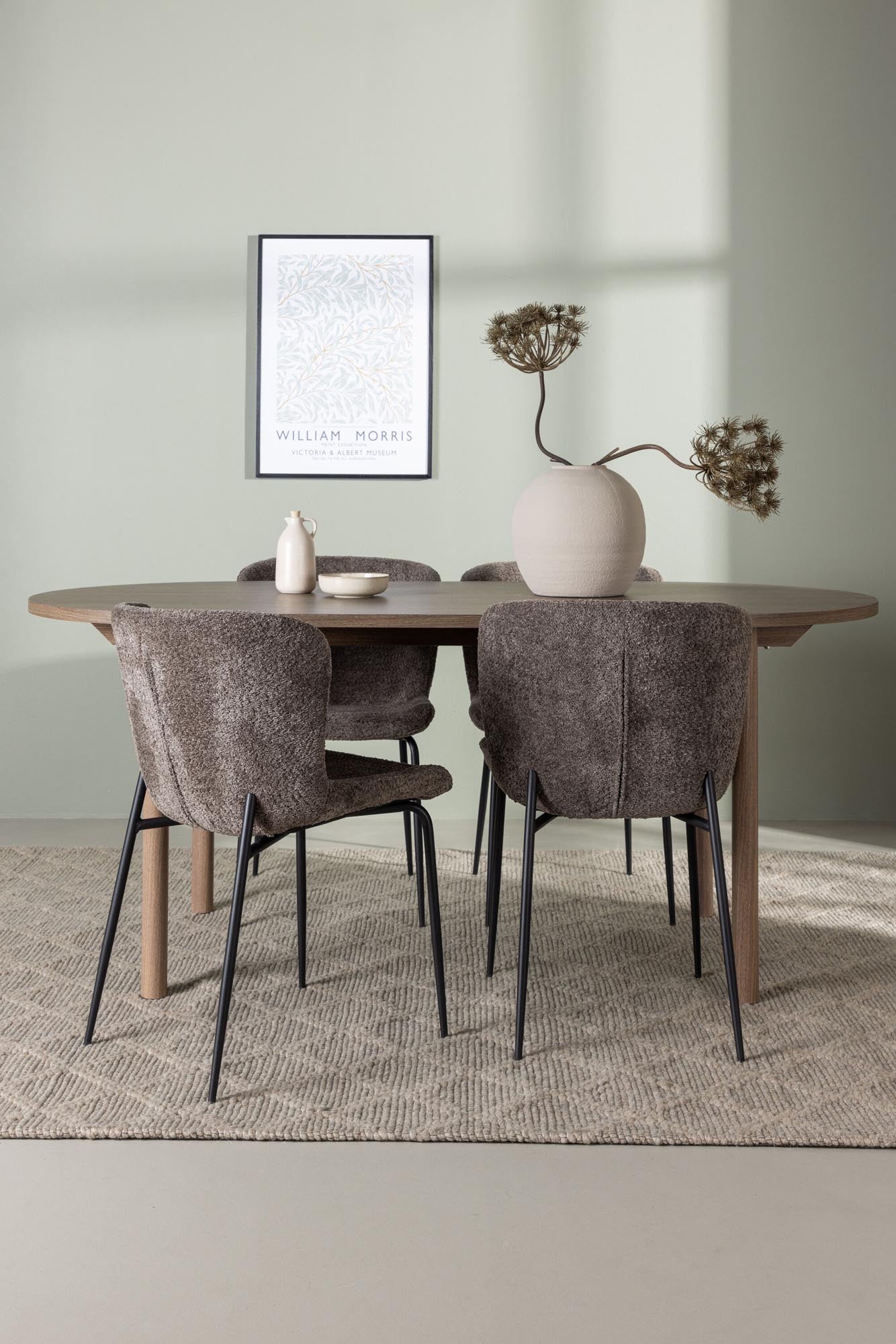 Elegantes Andy Esszimmerset mit 4 stilvollen Modesto Stühlen.