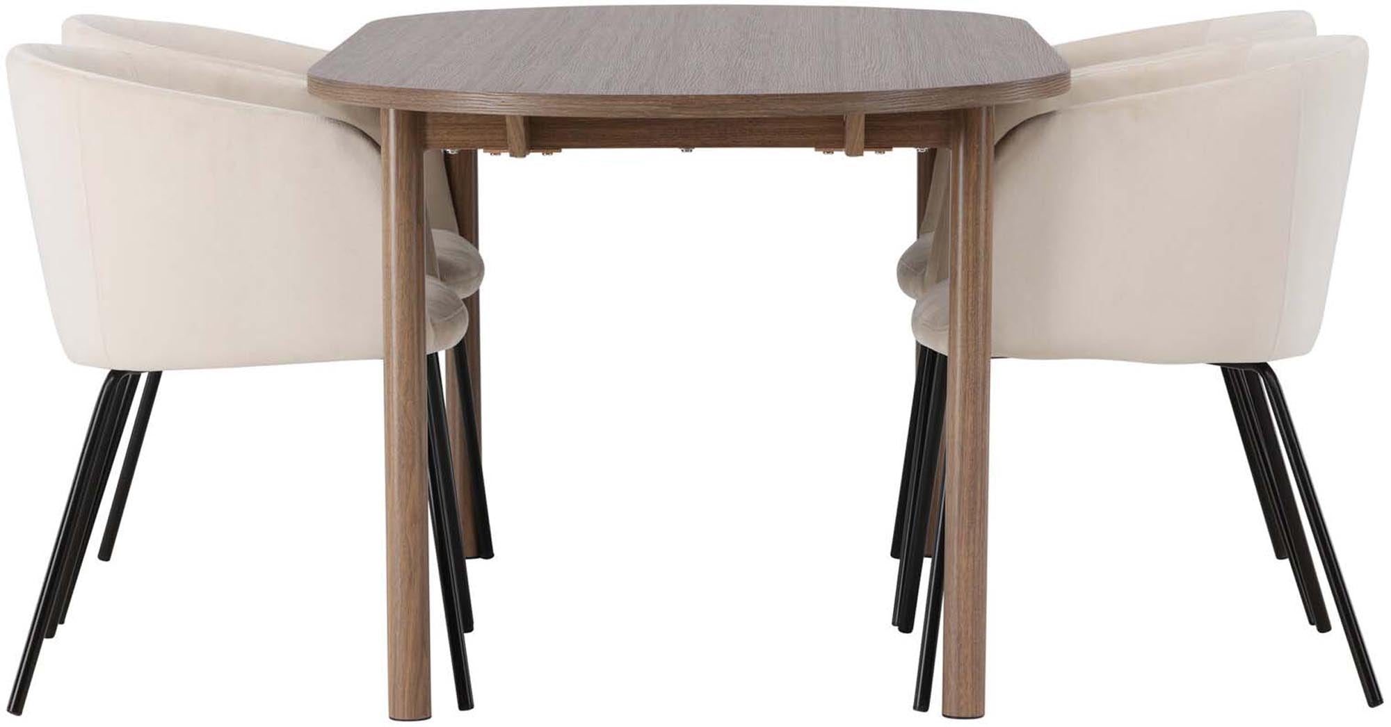 Modernes Andy Esszimmerset mit 4 Berit Stühlen, 180cm, von Venture Home.